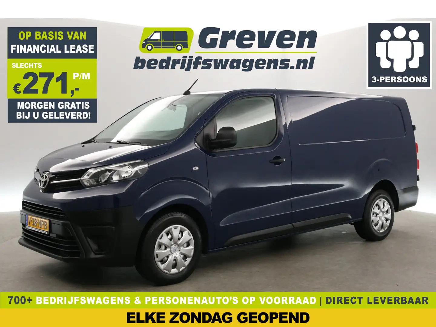 Toyota Proace 2.0 D-4D L3H1 | Camera | 3-Zits | Airco | Cruise | Albastru - 1