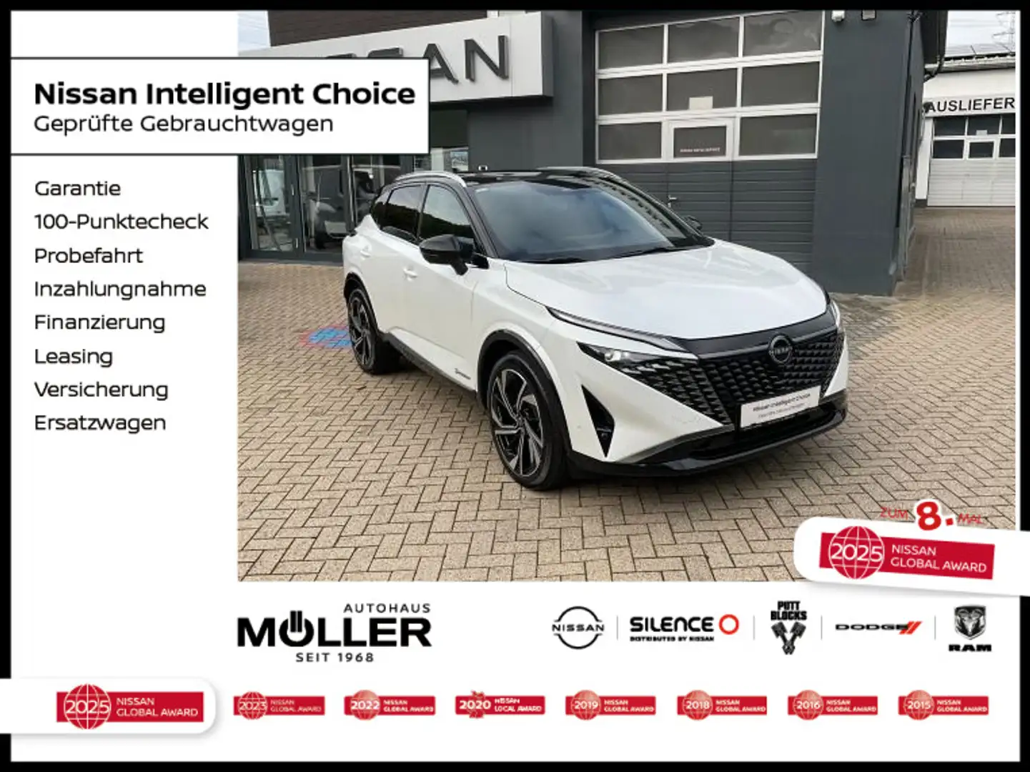 Nissan Qashqai TEKNA+ 1.5 VC-T e-POWER Leder Navi PGD Weiß - 1