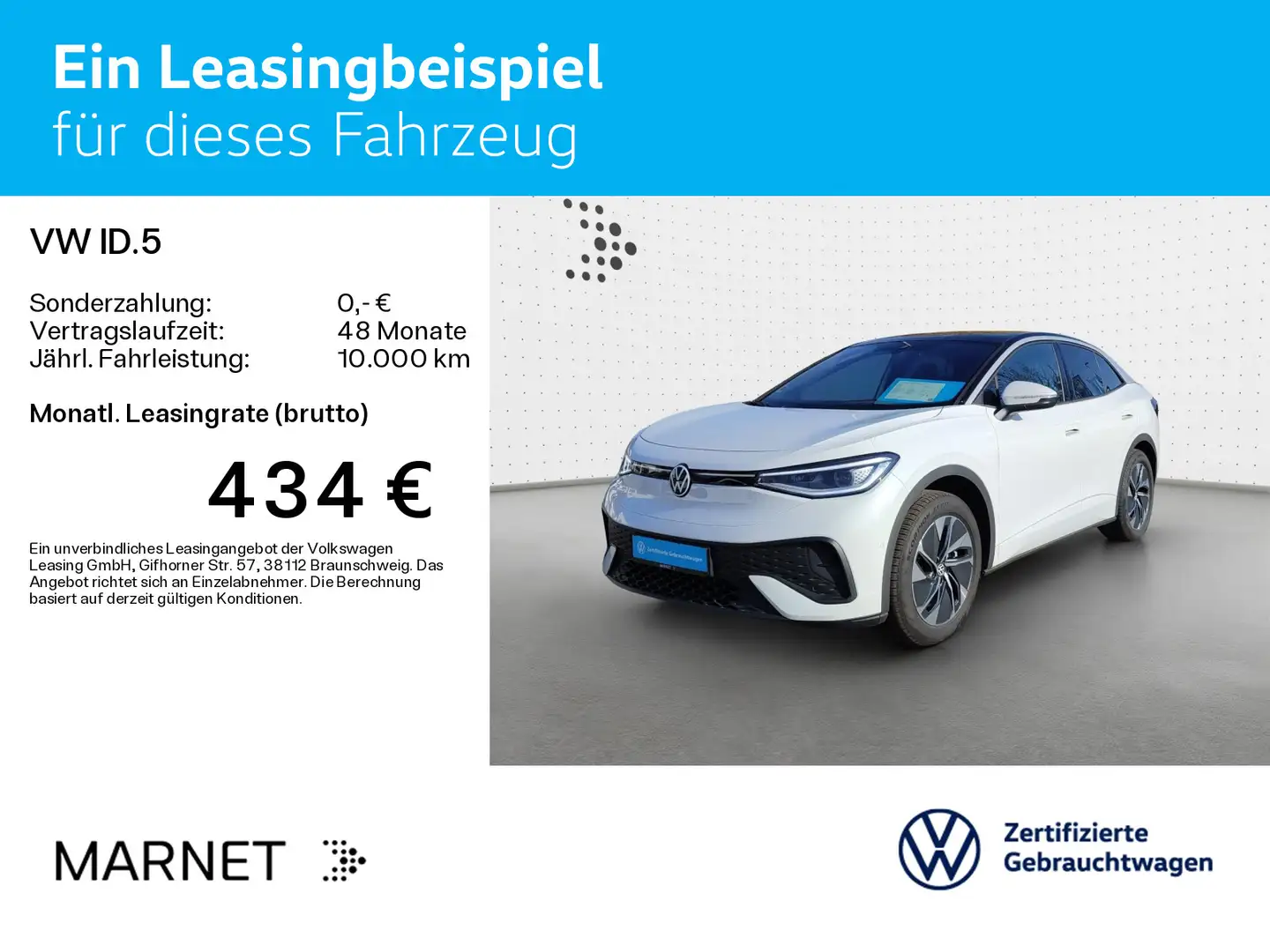 Volkswagen ID.5 Pro*77 kWh*Navi*Wärmep*Pano*IQ-Light*AHK*Ka Weiß - 2