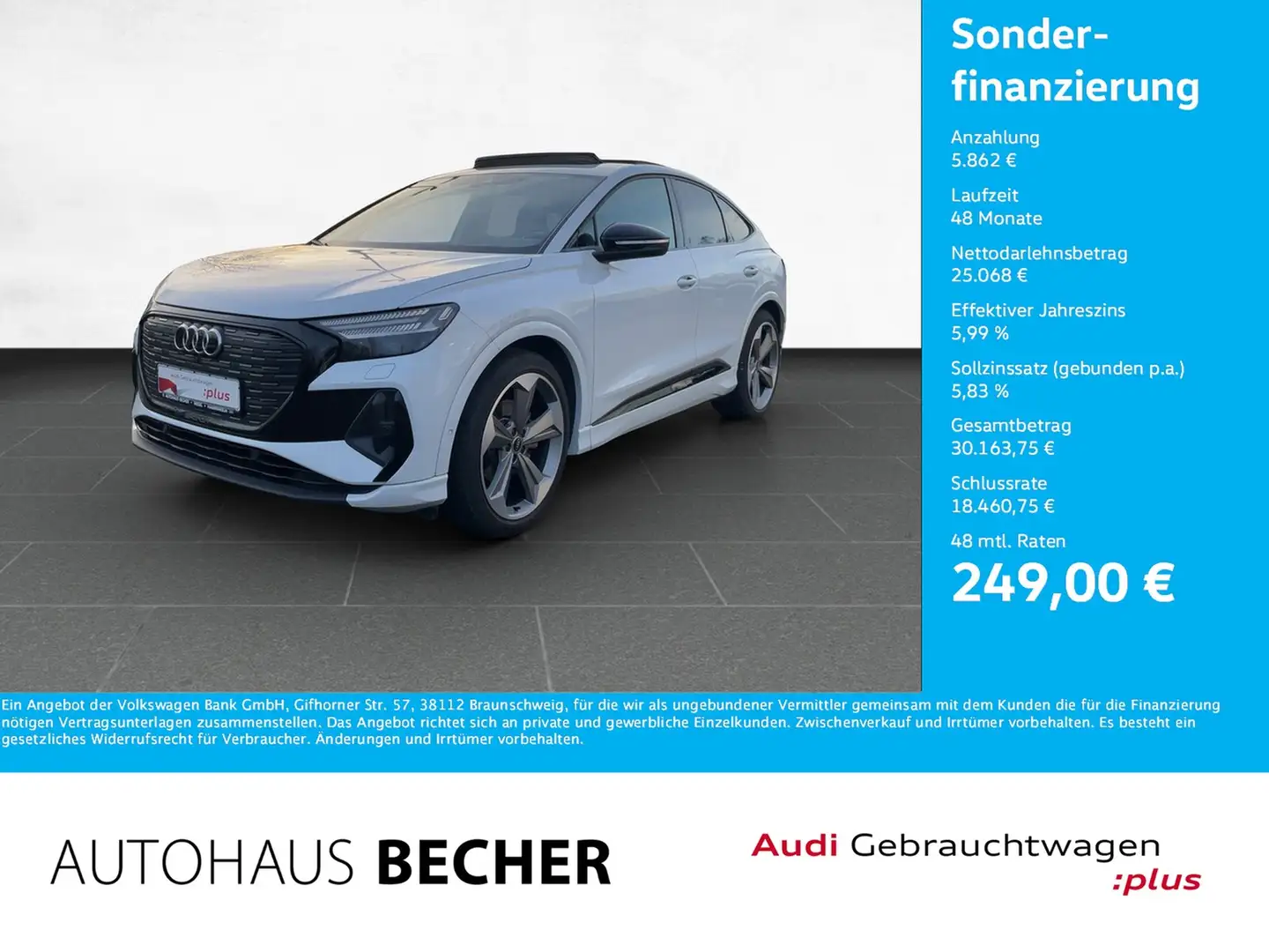 Audi Q4 e-tron Sportback 35 S line /Navi/Pano/LED Weiß - 1