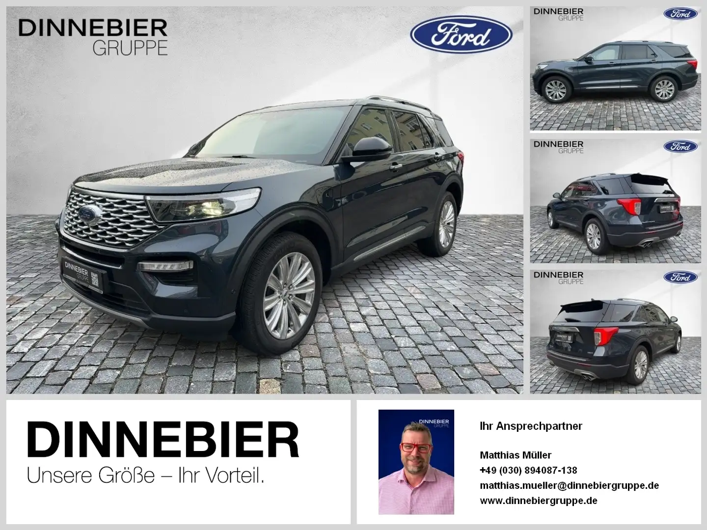 Ford Explorer Platinum AWD LED+360°Kamera+AHK+Navi Blau - 1