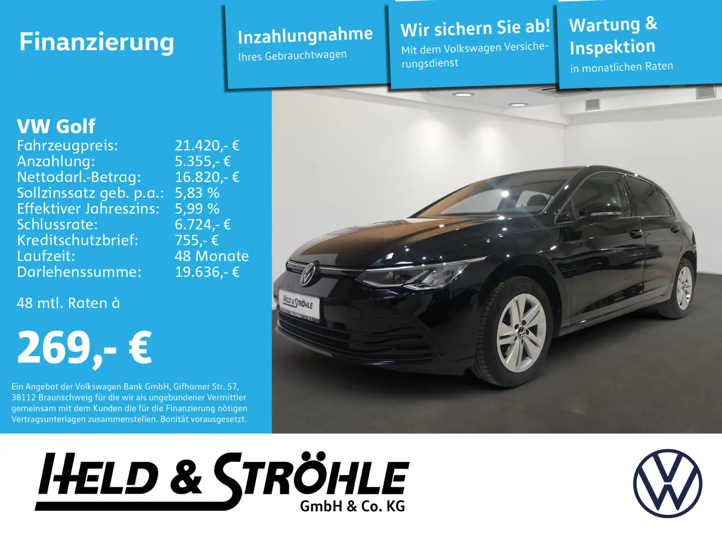Volkswagen Golf 8 Life 1.5 eTSI DSG LED NAV TRAVEL ASSIST Negro - 1