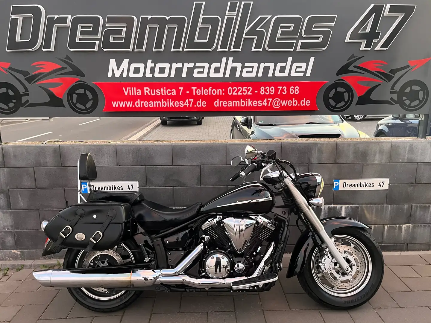 Yamaha XVS 1300 **HEPCO & BECKER TASCHEN**SISSYBAR**INSPEKTION NEU Schwarz - 1