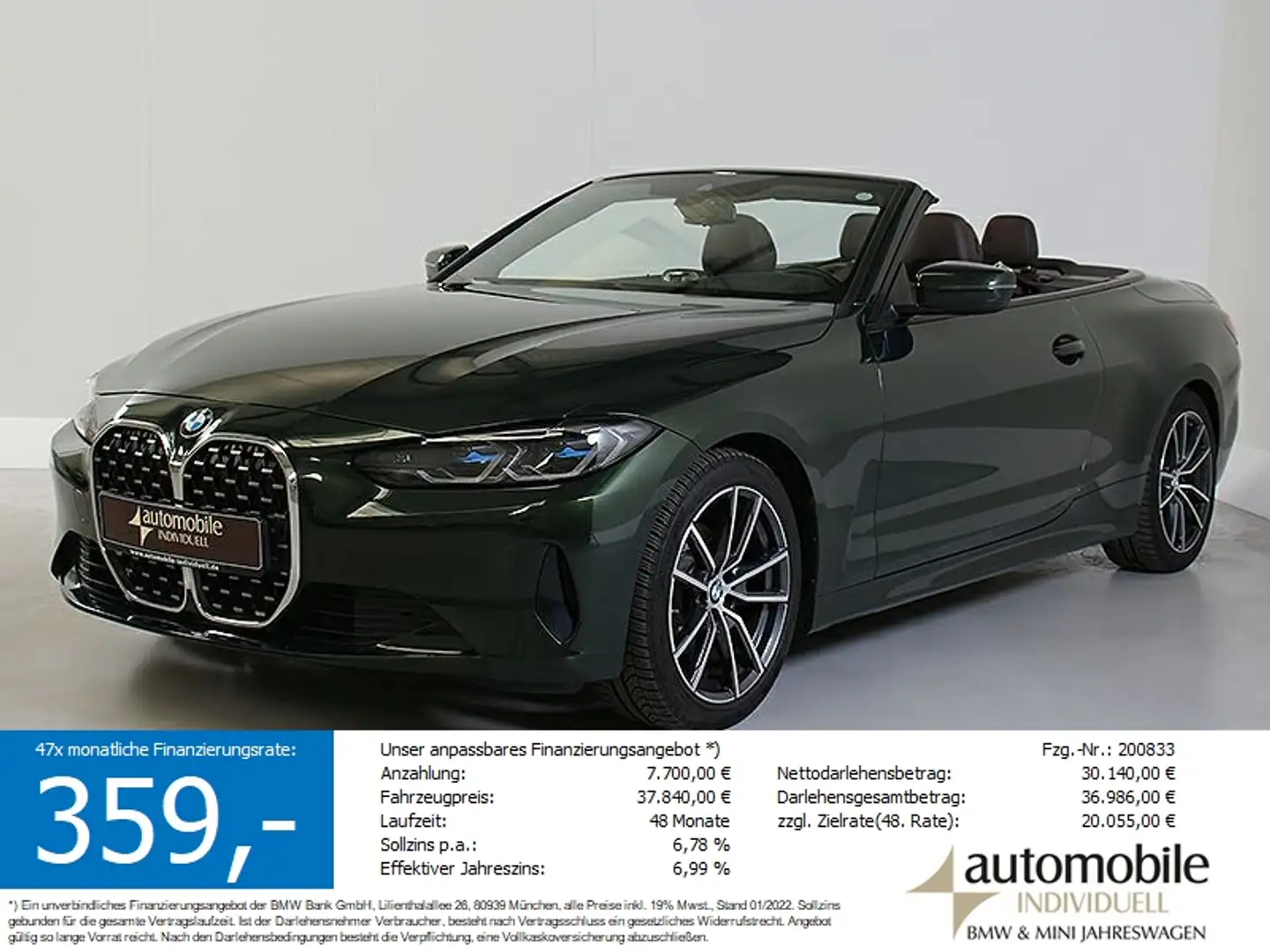 BMW 420 i Cabrio LiveCockpit Lenkradheiz.HiFi Laser Grün - 1