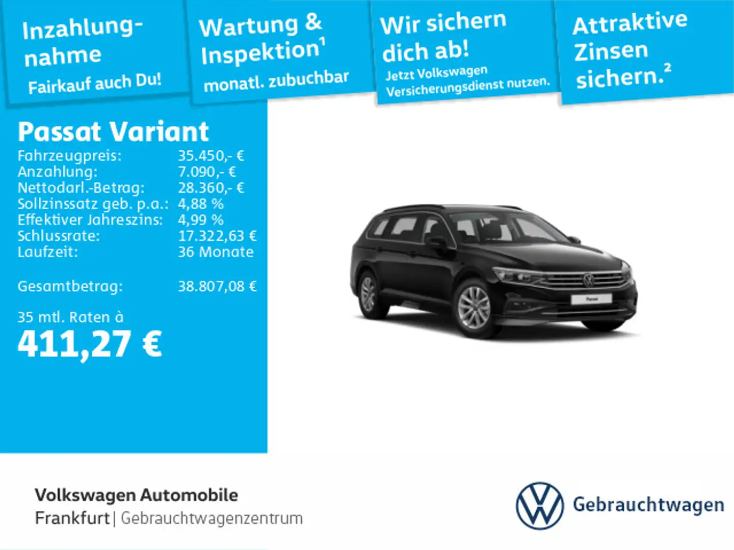 Volkswagen Passat Variant 2.0 TDI DSG Business Navi IQ.Ligh Schwarz - 1