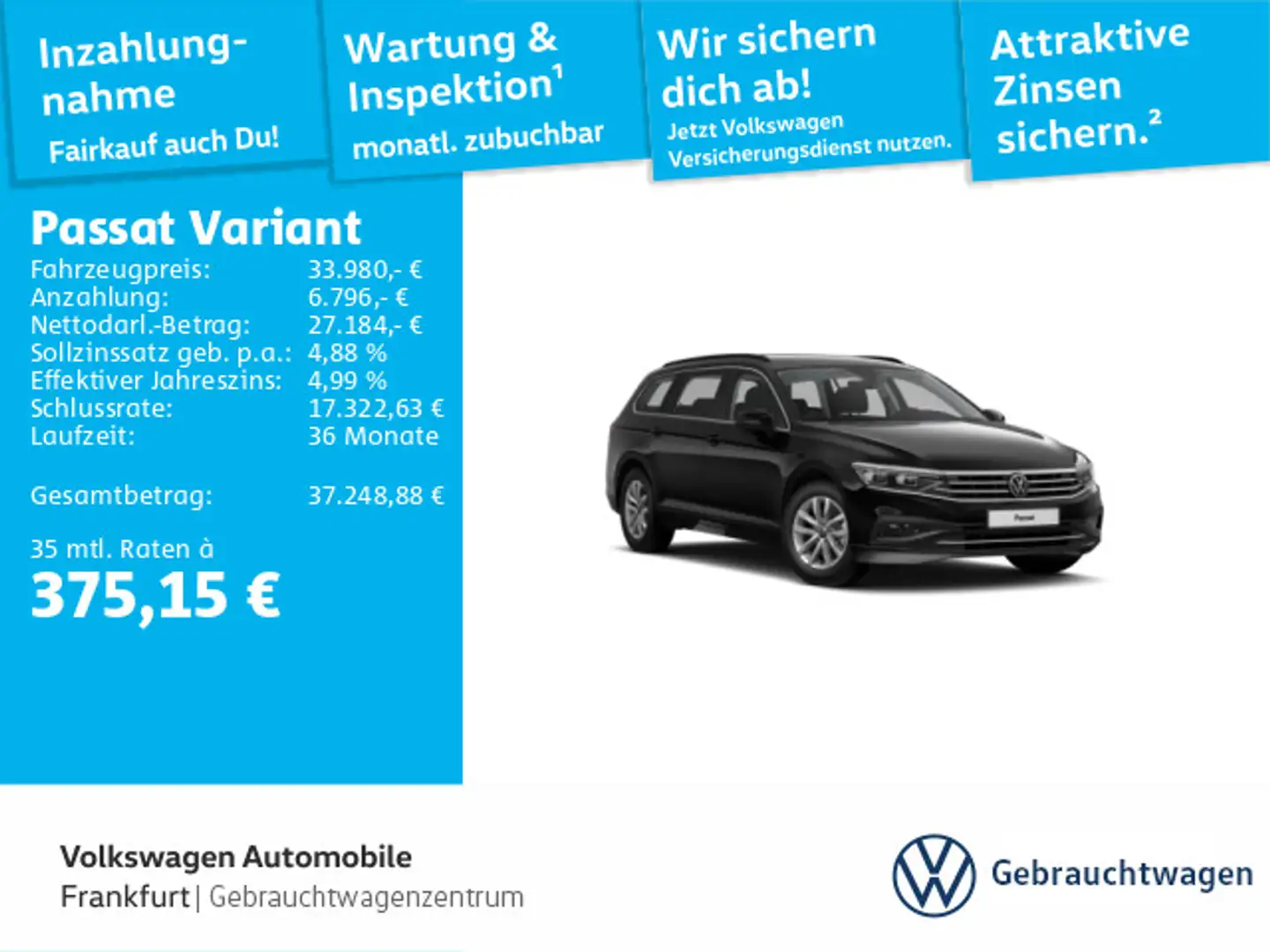 Volkswagen Passat Variant 2.0 TDI DSG Business Navi IQ.Ligh Schwarz - 1