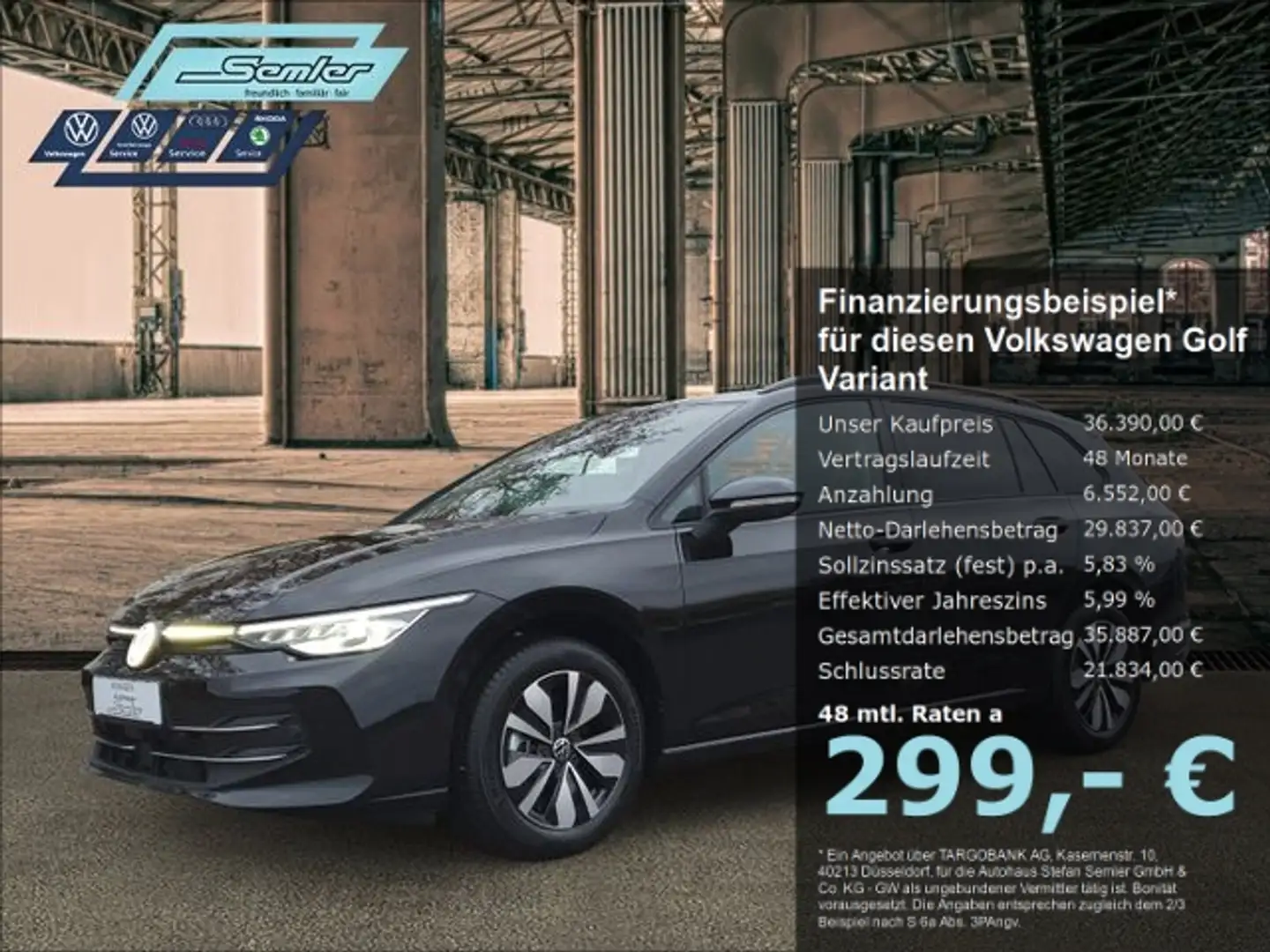 Volkswagen Golf Variant GOAL 1.5eTSI DSG AHK 360° NAVI LED+ Schwarz - 1