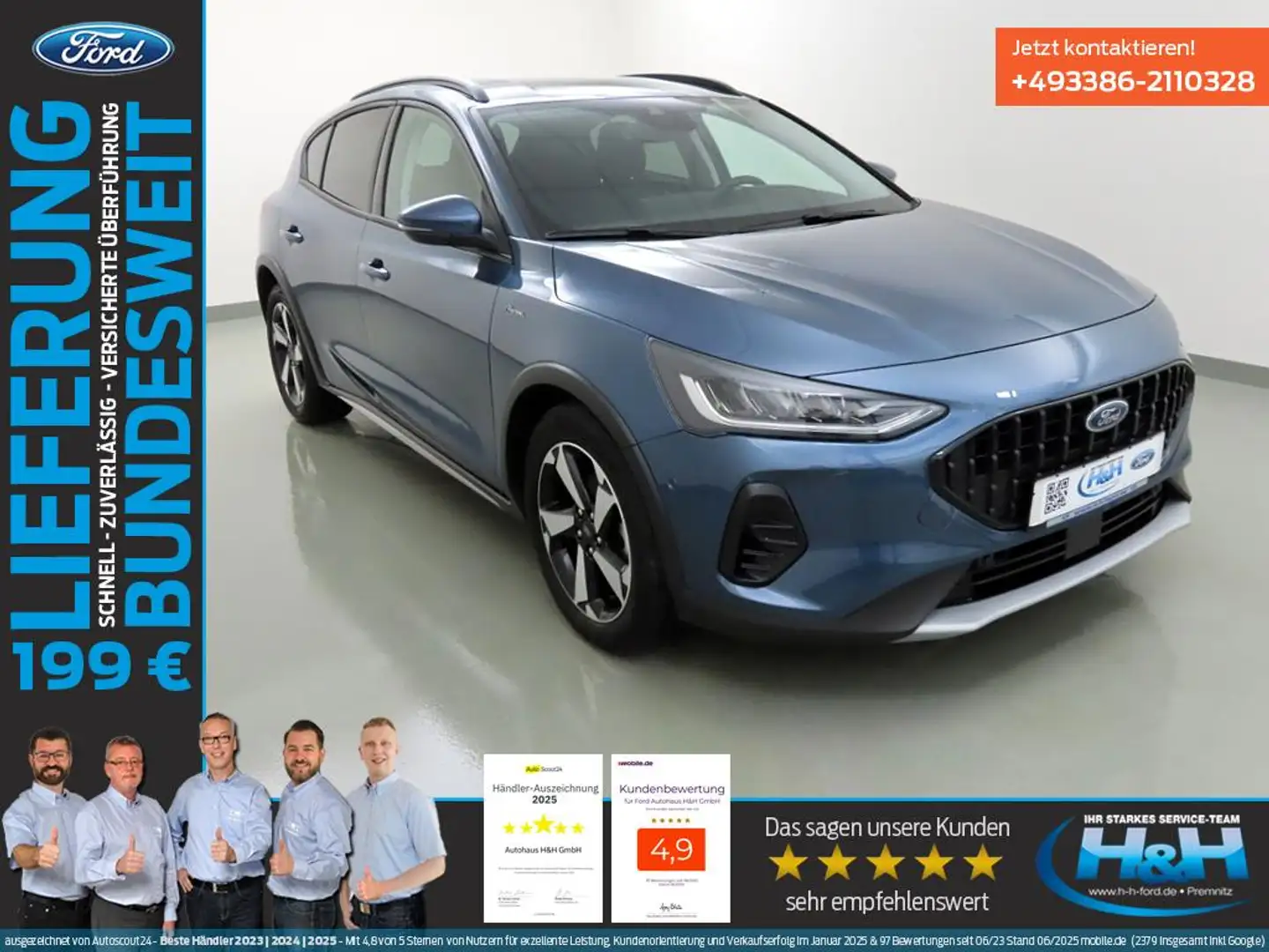 Ford Focus 1.0 M-Hybrid Active ParkAss/WinterPak+Kam Blau - 1