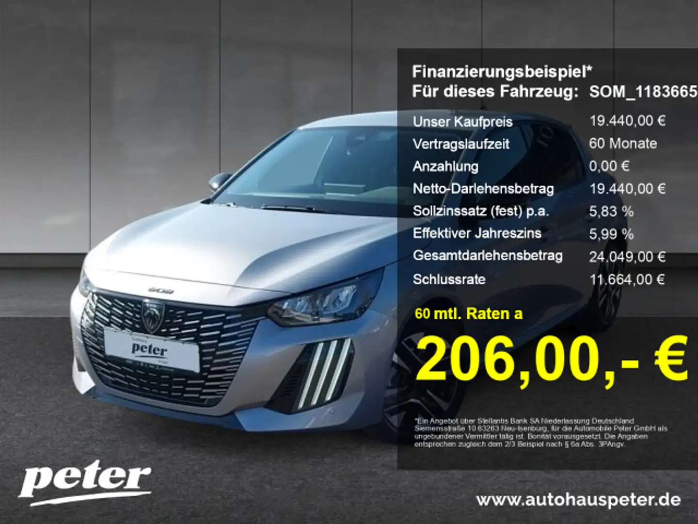 Peugeot 208 208 Allure 100 EAT8 Navi+Klima+LED+EPH+LM Gris - 1