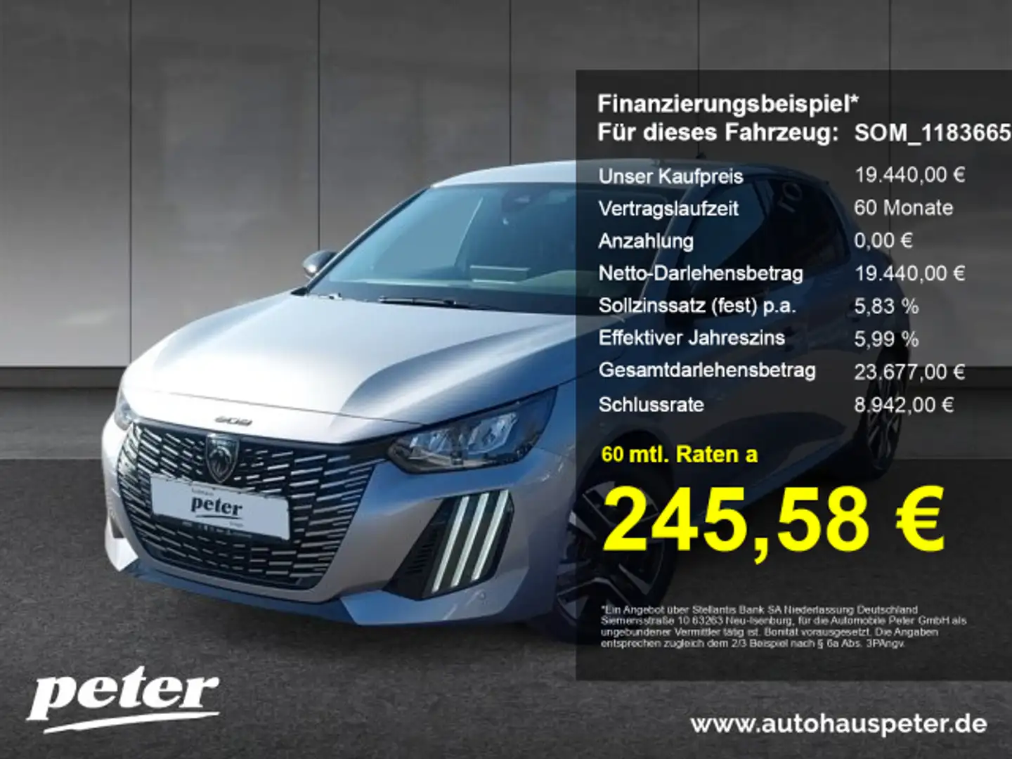 Peugeot 208 208 Allure 100 EAT8 Navi+Klima+LED+EPH+LM Gris - 1