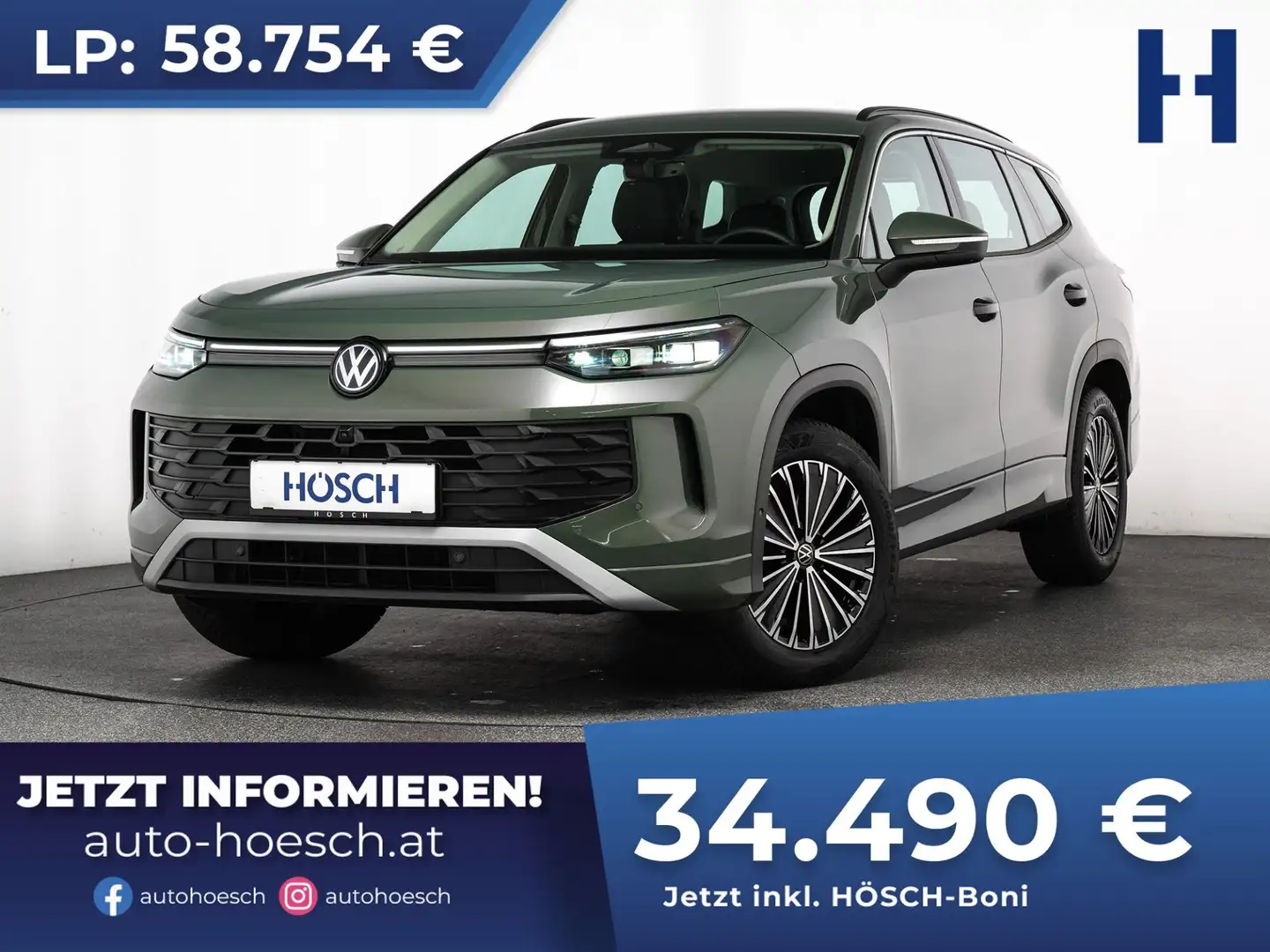 Volkswagen Tayron eTSI Life 7-SITZE HD-MATRIX 360° ASSISTENZ -41% Grün - 1