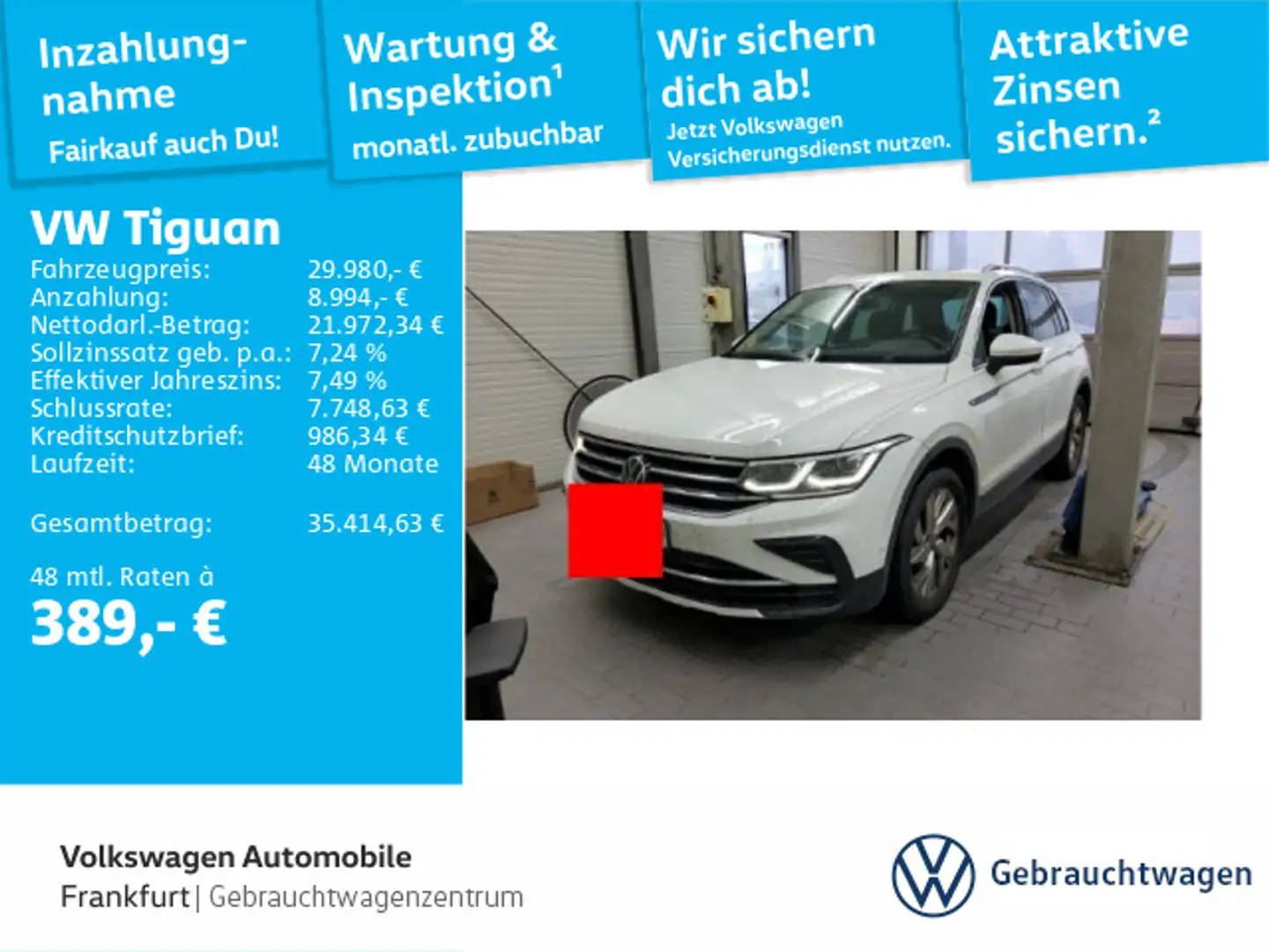 Volkswagen Tiguan 2.0 TDI DSG Elegance IQ.Light Navi ACC Si Weiß - 1