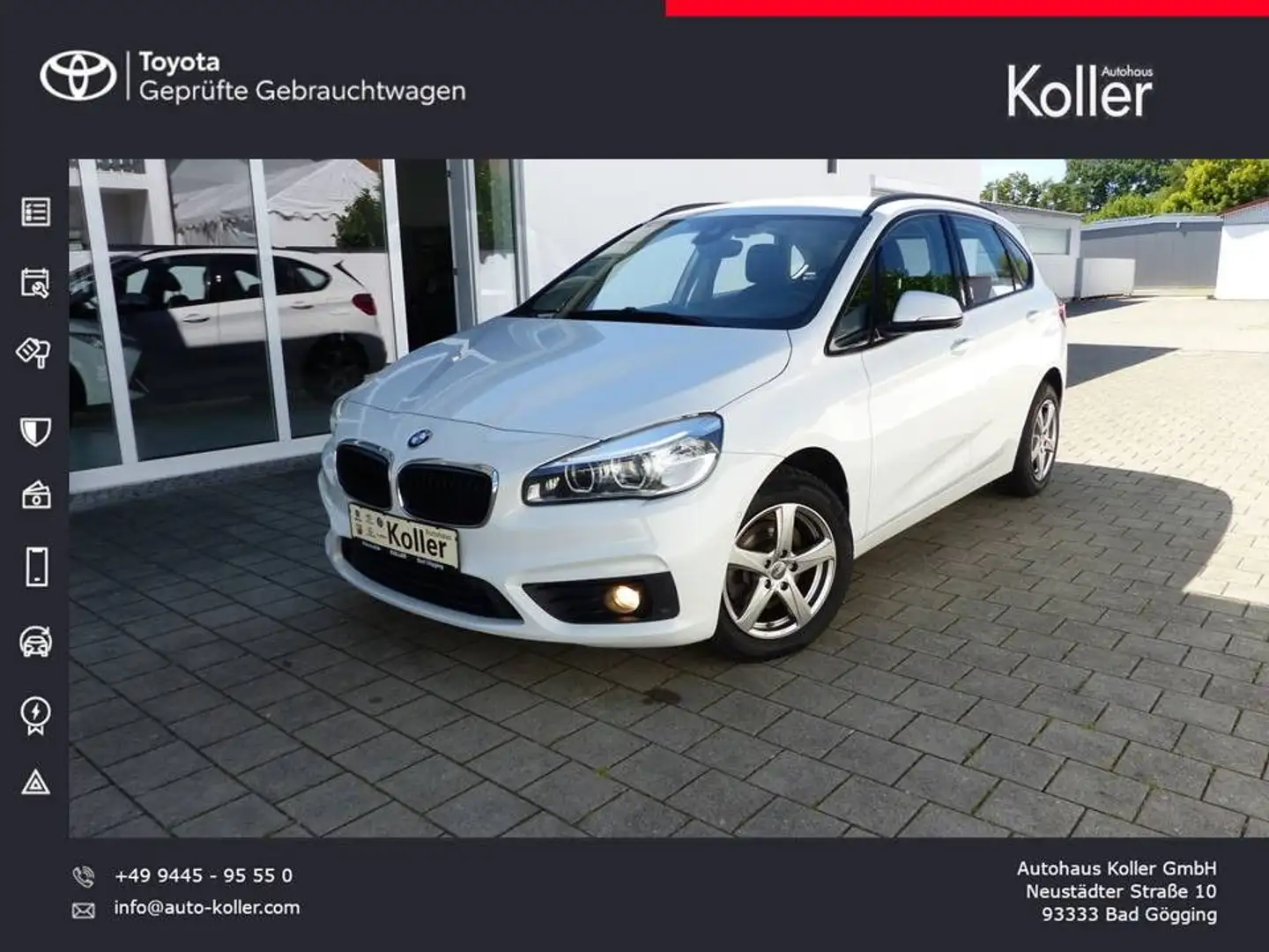 BMW 218 d Active Tourer Advantage Navi LED SHZ CD AHK Weiß - 1