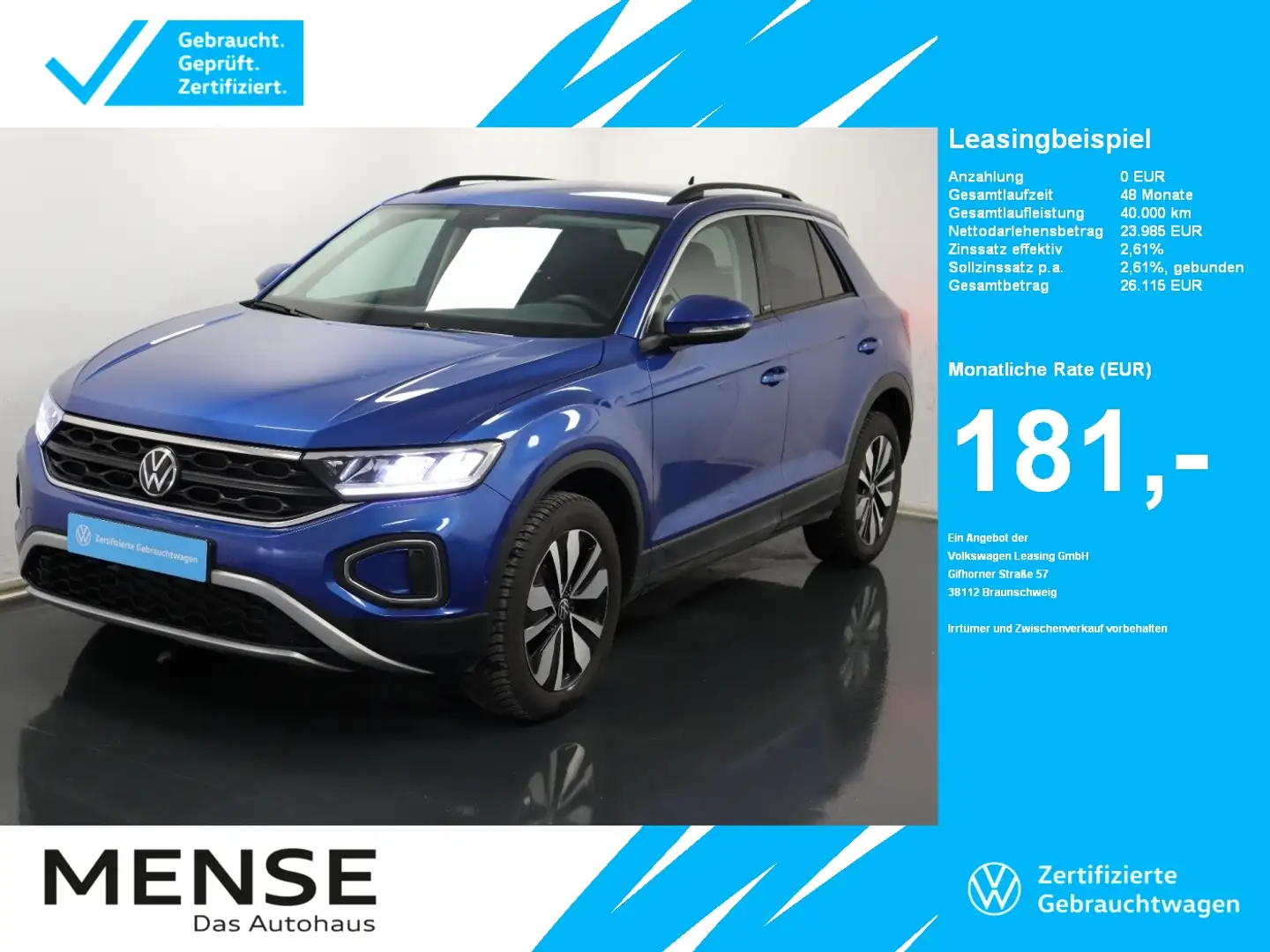 Volkswagen T-Roc 1.0 TSI Move |FLA|ACC|VirtualCP|CarPlay|LM Blu/Azzurro - 1