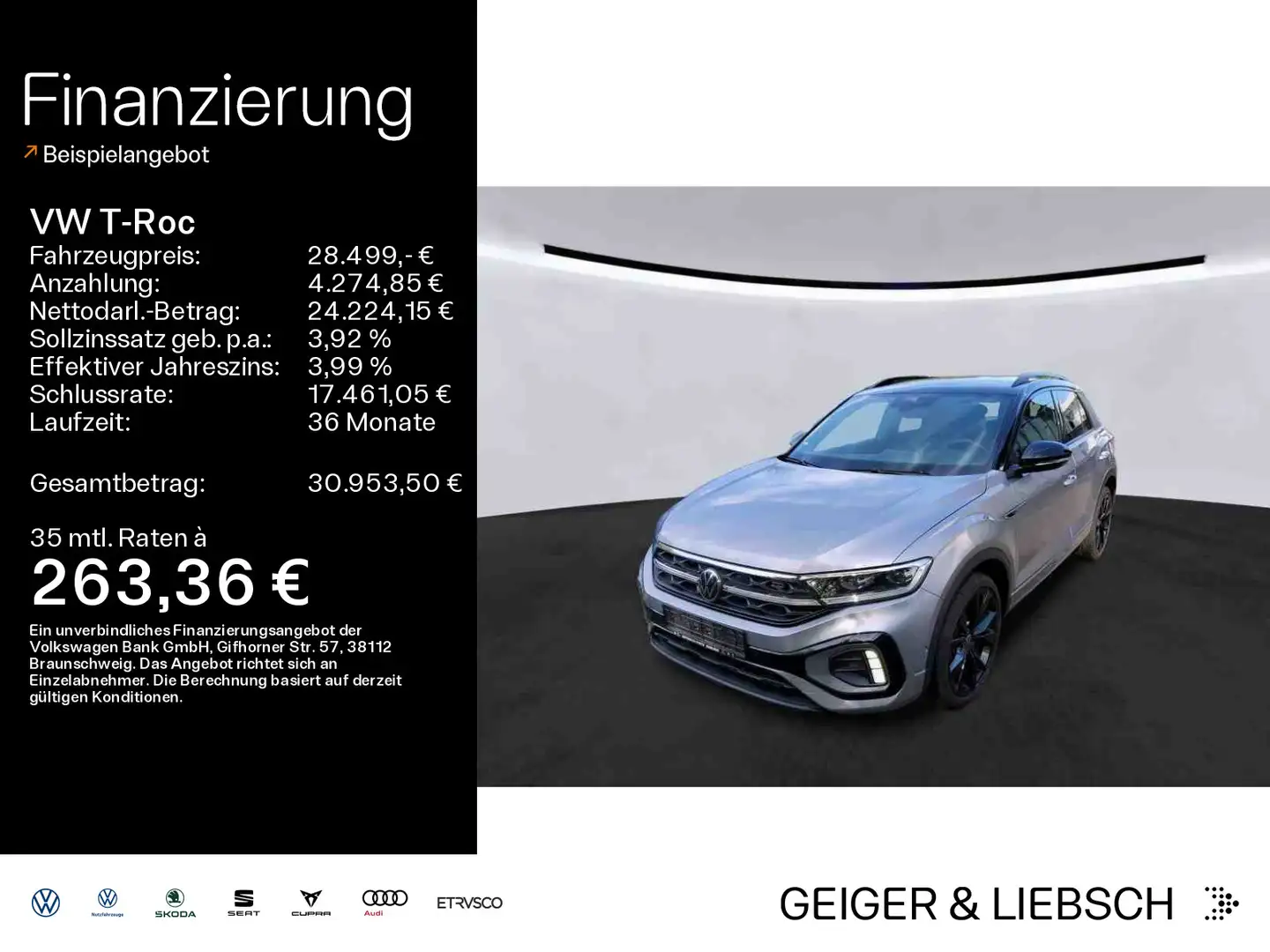 Volkswagen T-Roc T-ROC 1.5 TSI DSG R-LINE*BLACK-STYLE*IQ.LIGHT*AH Silber - 1