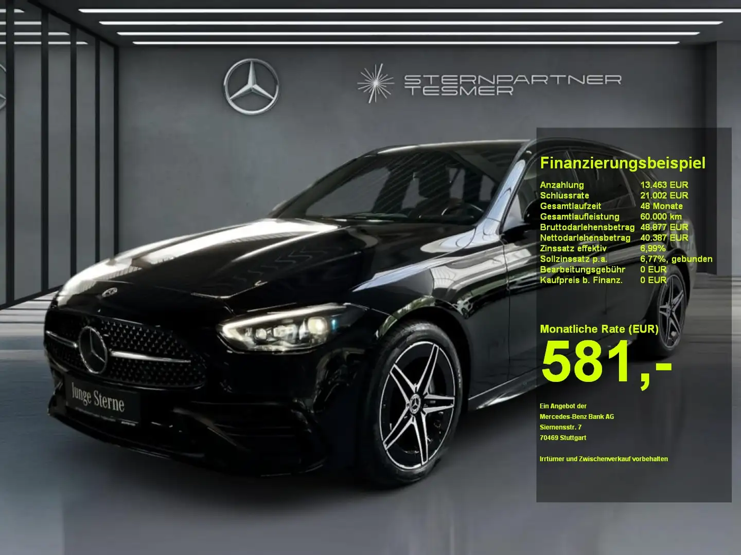 Mercedes-Benz C 300 de 4M T AMG HUD AHK Pano. 360° Burm. Memor Negro - 1
