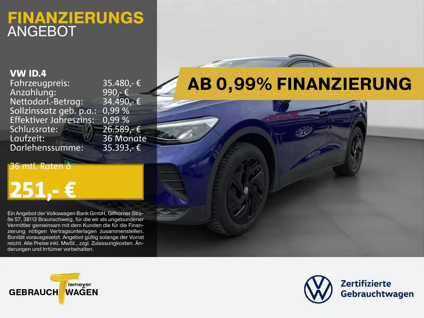 Volkswagen ID.4 PRO 286PS WÄRMEPUMPE SITZHZ KAMERA LM19 Blauw - 1