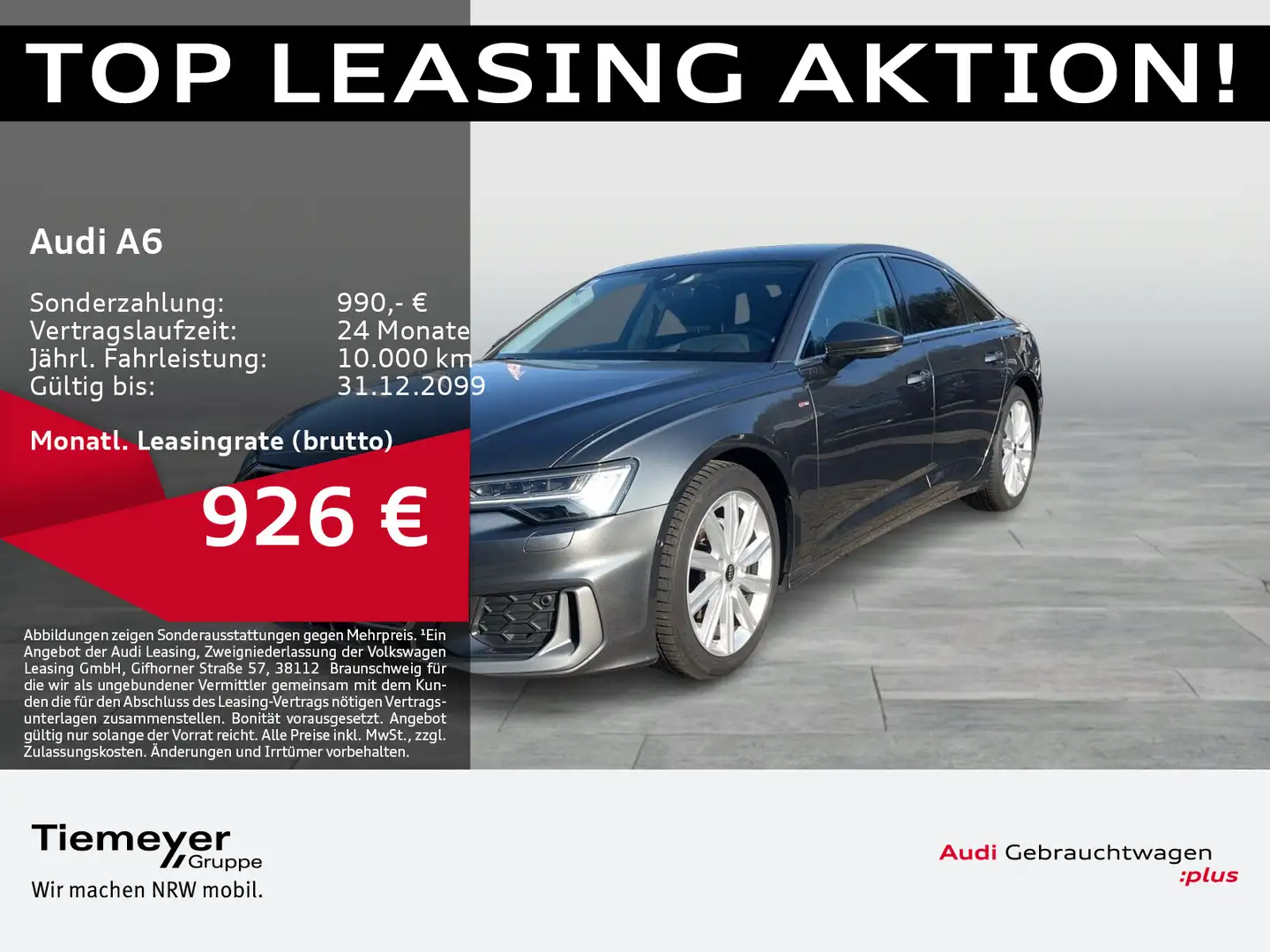 Audi A6 40 TDI Q S LINE UPE99 PANO TV MASSAGE ST.HEIZ Grau - 1