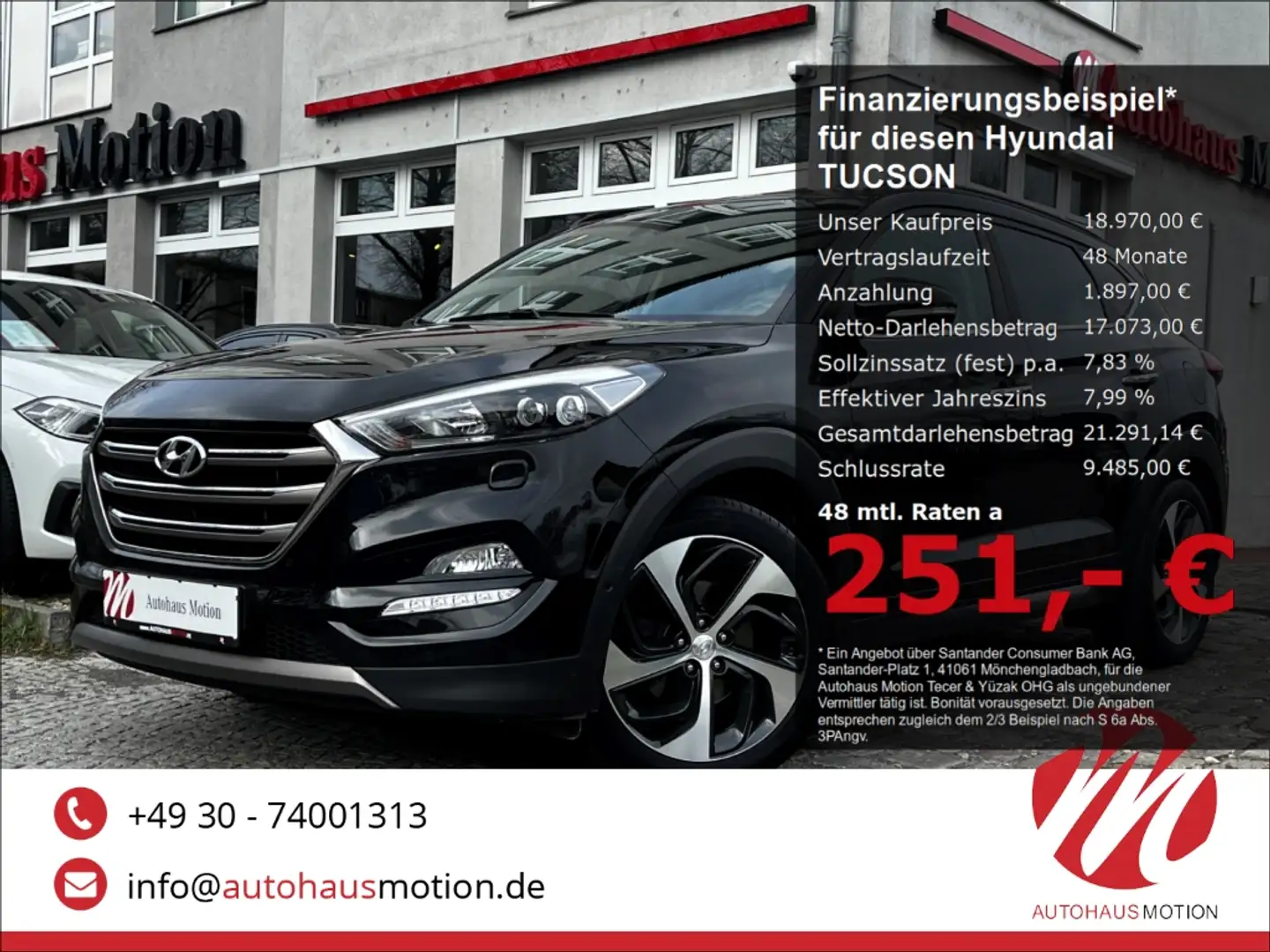 Hyundai TUCSON Premium 4WD 1.6 LED PANO KAMERA NAVI LEDER Fekete - 1