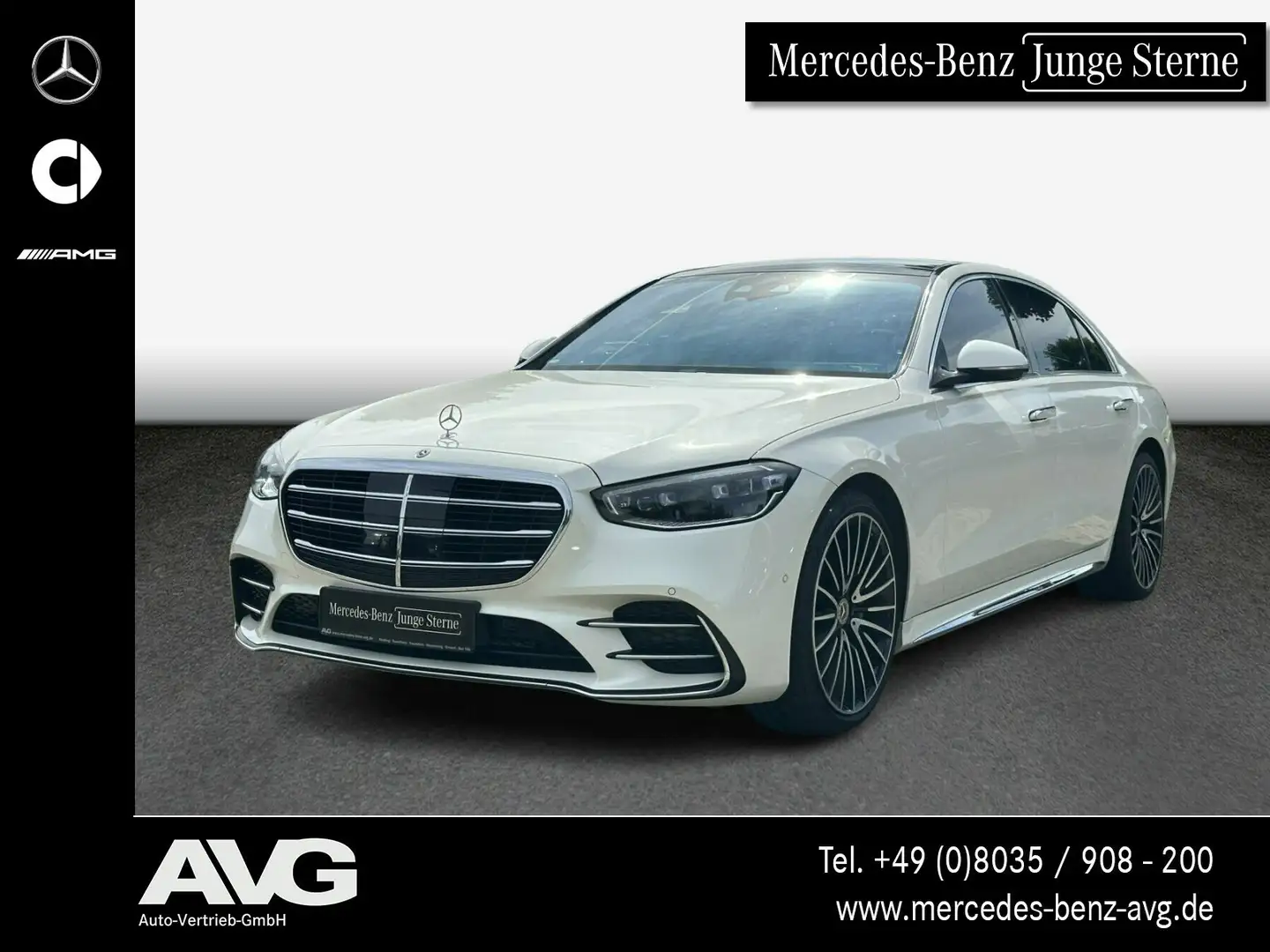 Mercedes-Benz S 400 S 400 d 4M lang AMG Chauffeur Pano Dis Executive Blanc - 1