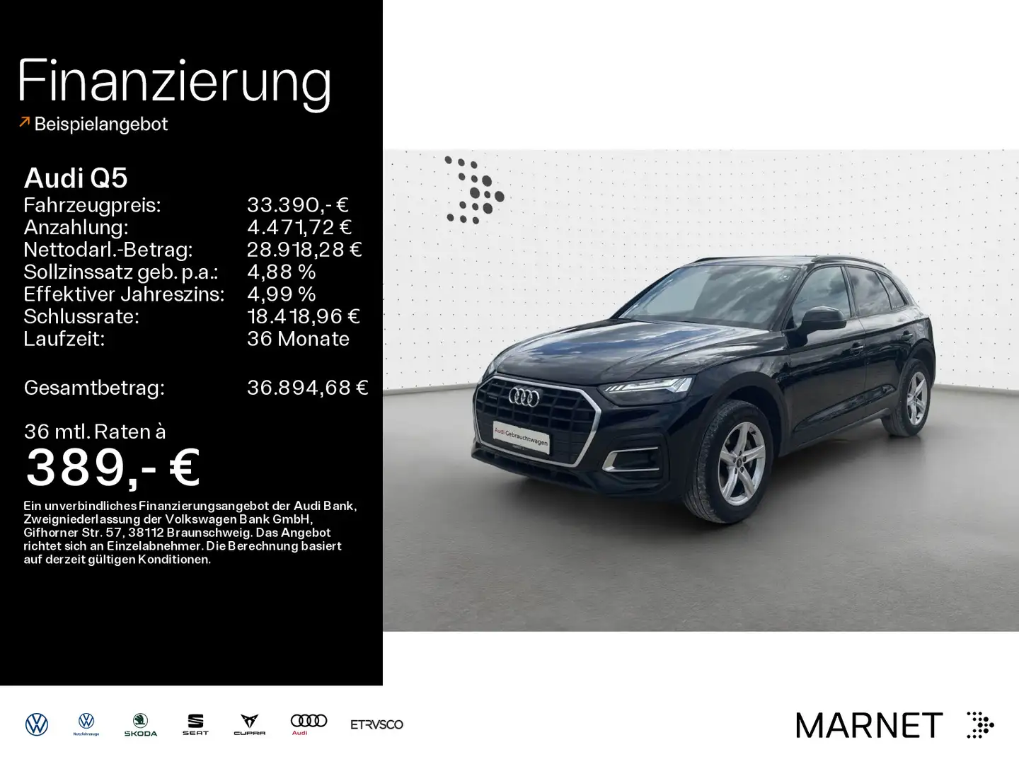 Audi Q5 50 TFSI e quattro*Matrix*Tour*virtual cockpit Schwarz - 1