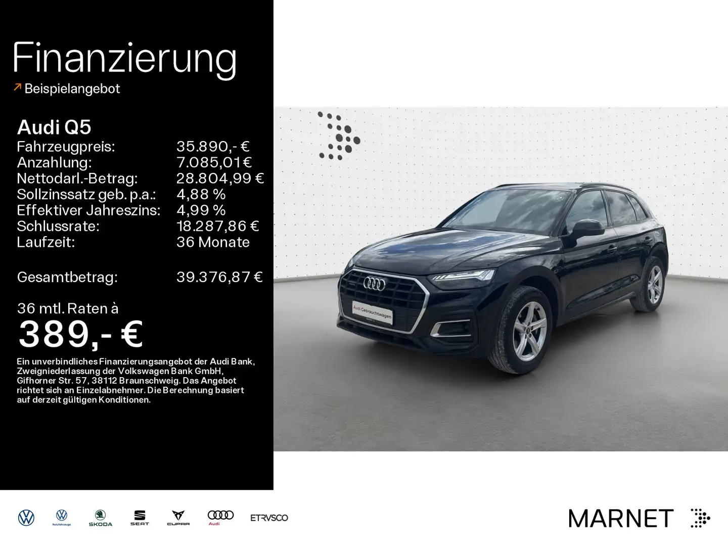 Audi Q5 50 TFSI e quattro*Matrix*Tour*virtual cockpit Schwarz - 1