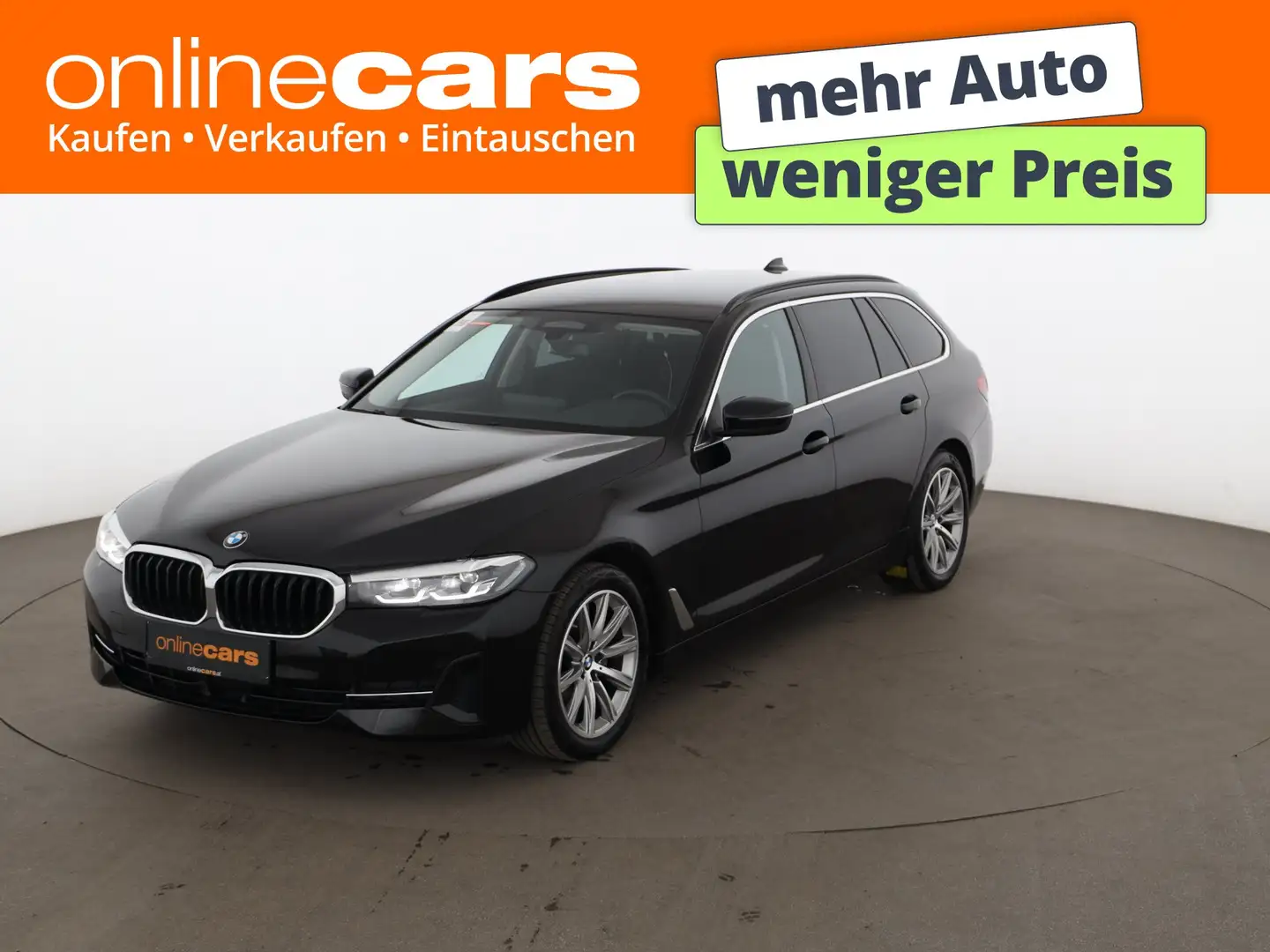 BMW 520 d Touring Aut LED RADAR LEDER NAVI SITZHZG PDC Schwarz - 1