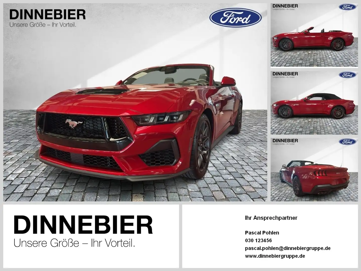 Ford Mustang GT CONVERTIBLE 5.0 LED+Kamera+Navi Rot - 1