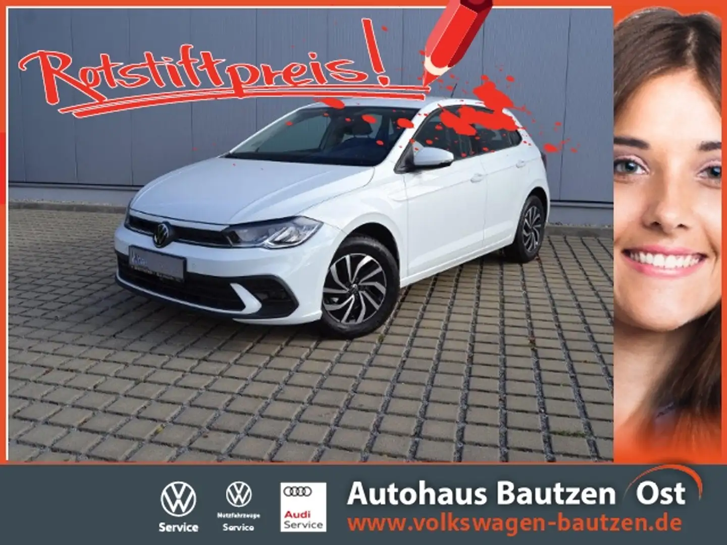 Volkswagen Polo 1.0 TSI Life LED/RFK/APP-CONNECT/DIGITAL-COCKPIT/ Weiß - 1