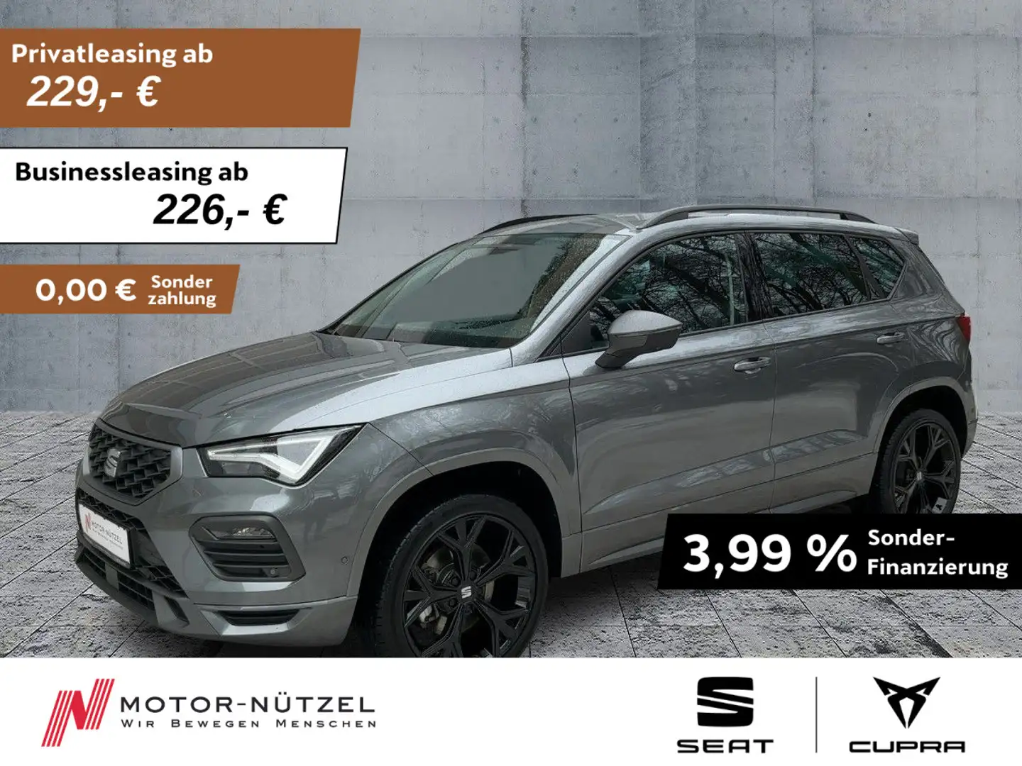 SEAT Ateca 1.5 TSI FR LED+NAVI+APP+ACC+SHZ+RFK+NSW+VC Grau - 1