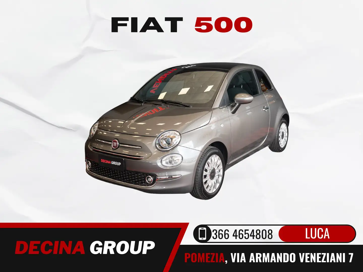 Fiat 500 1.0 Hybrid Dolcevita 70cv PREZZO REALE-CAR PLAY Grigio - 1