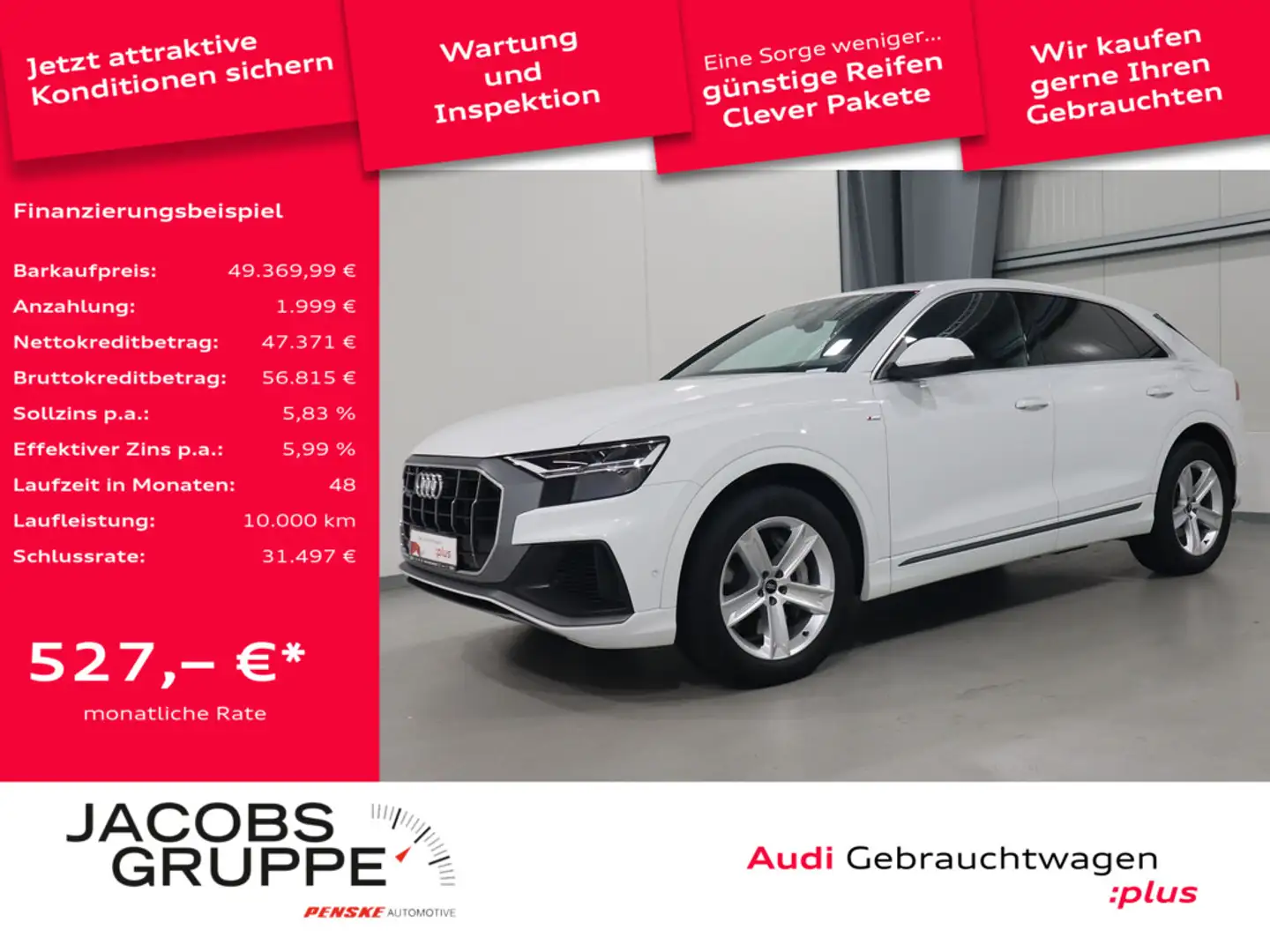 Audi Q8 55 TFSI e quattro S-Line Pano*LED*PDC * Weiß - 1