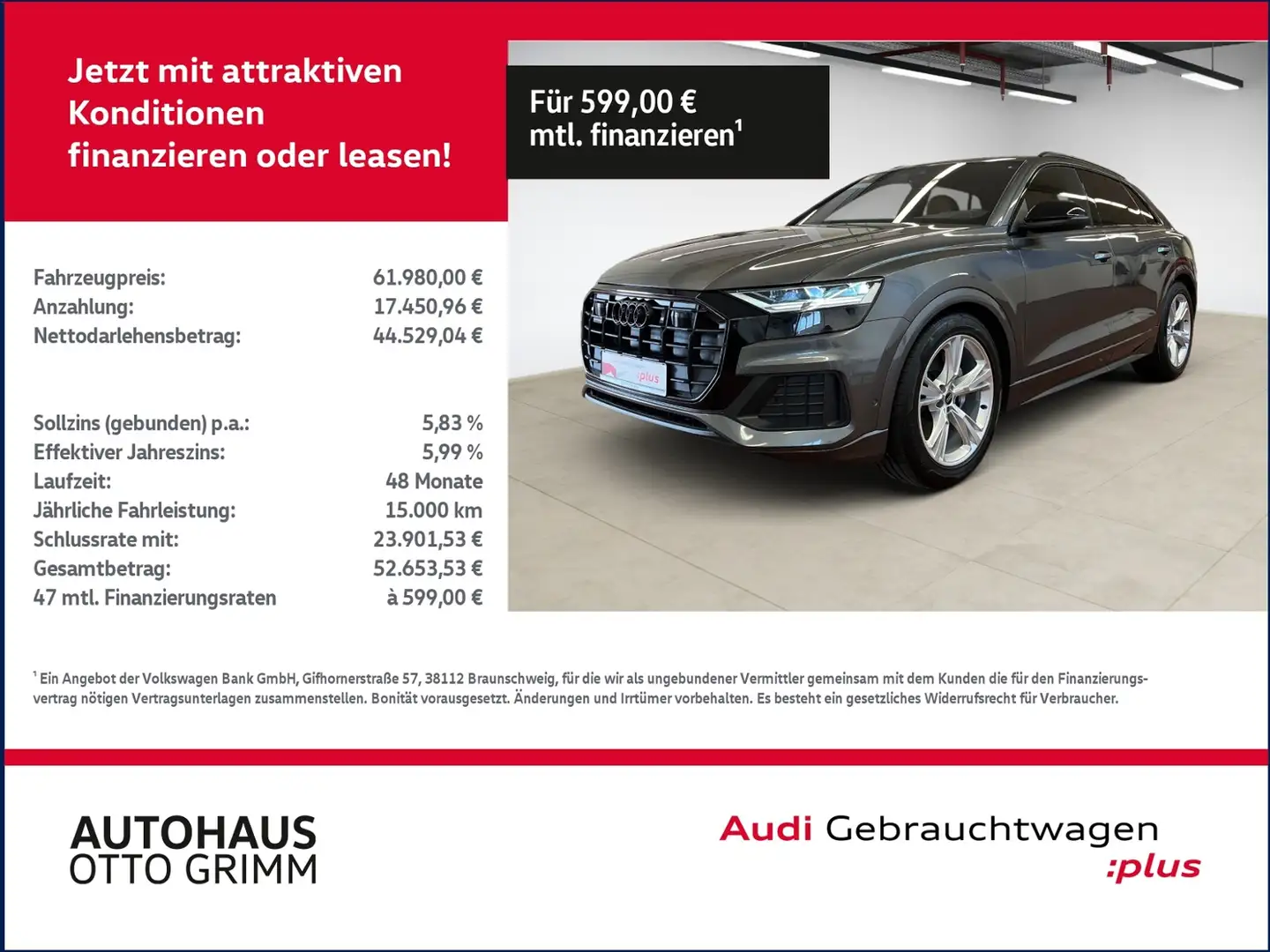Audi Q8 50 TDI quattro Tiptronic Grau - 1