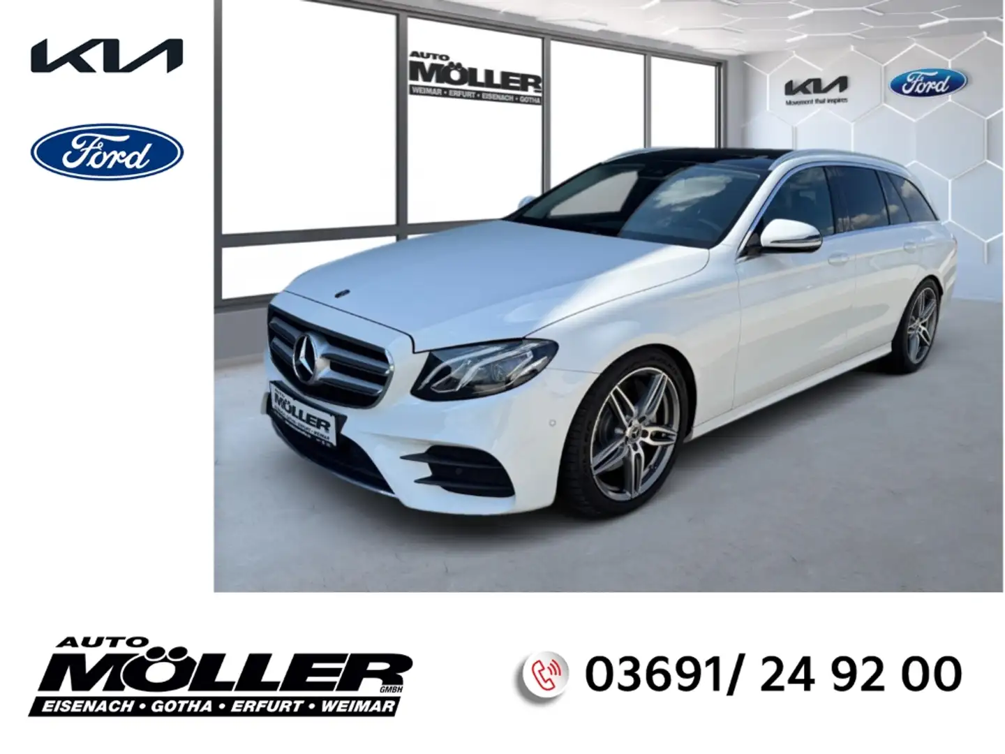 Mercedes-Benz E 400 d 4M T AMG Pano Standheiz Burmester AHK Airmatic L Bianco - 1