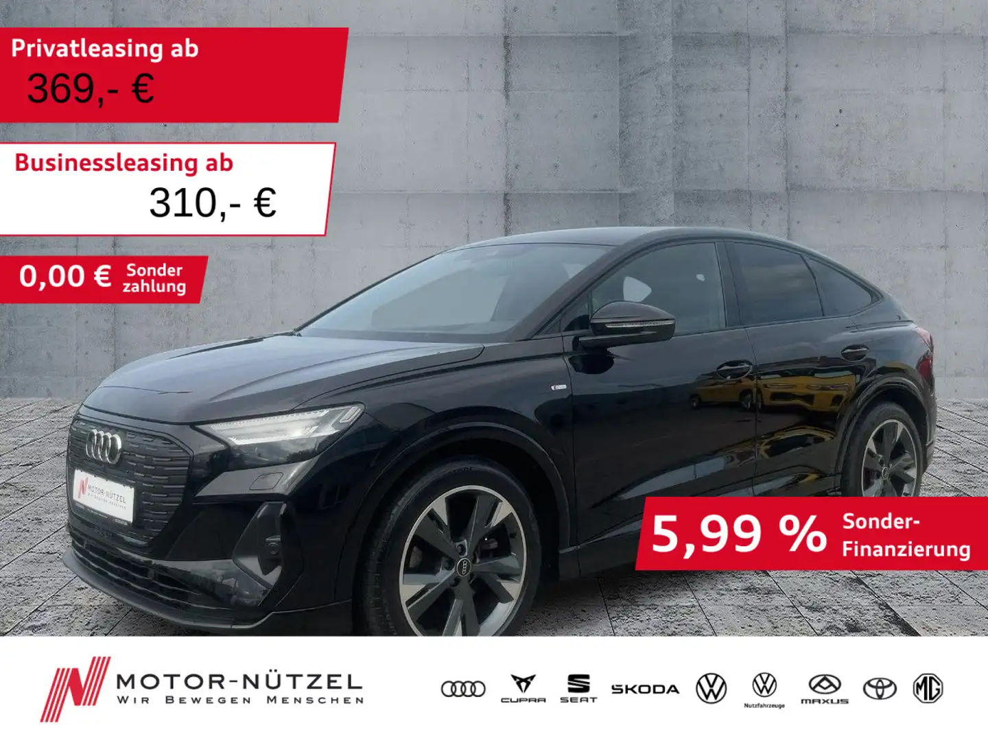 Audi Q4 e-tron 35 S-LINE MATRIX+NAV+RFK+ACC Noir - 1