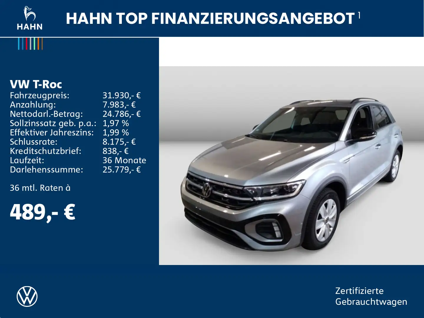 Volkswagen T-Roc 1.5TSI DSG R-Line BlackStyle AHK IQ.Light Silber - 2