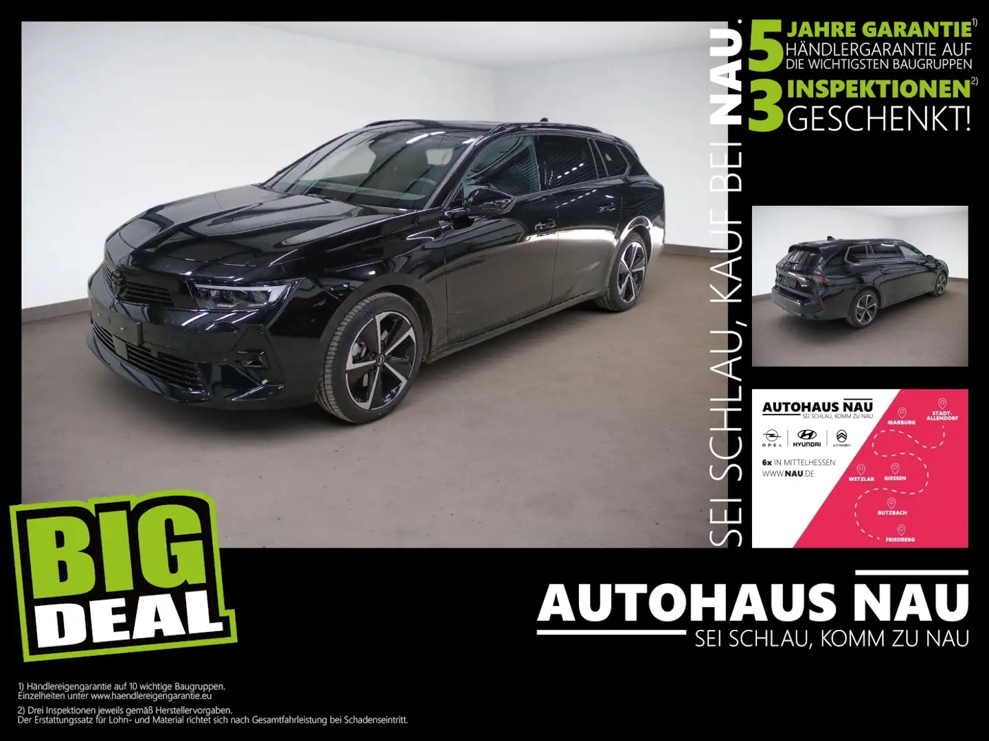 Opel Astra L Sports Tourer 1.2 Turbo GS inkl. BigDeal Zwart - 1