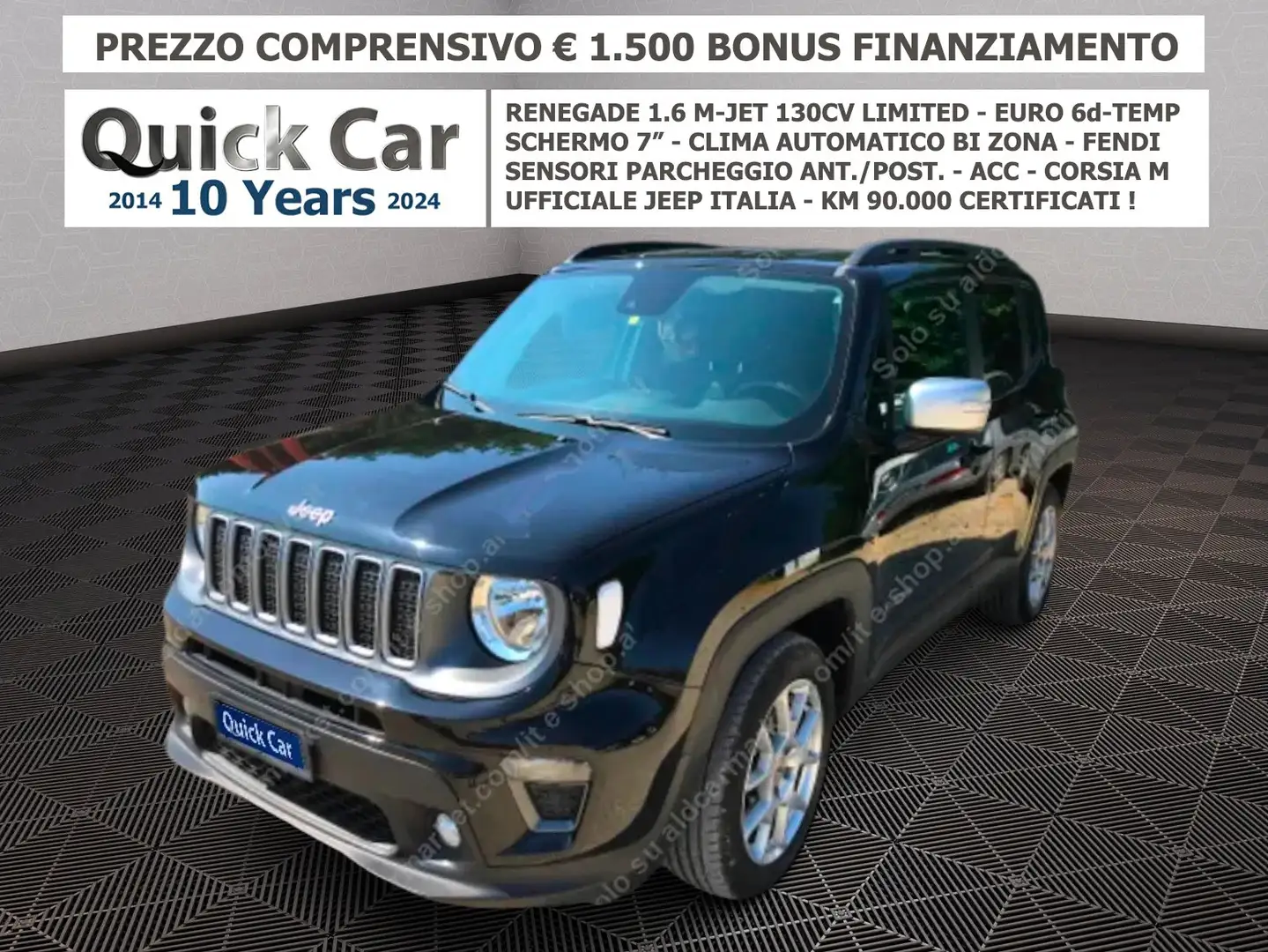 Jeep Renegade 1.6 mjt Limited 130CV,NAVI,CARPLAY,PDC,UNICA ! Nero - 1