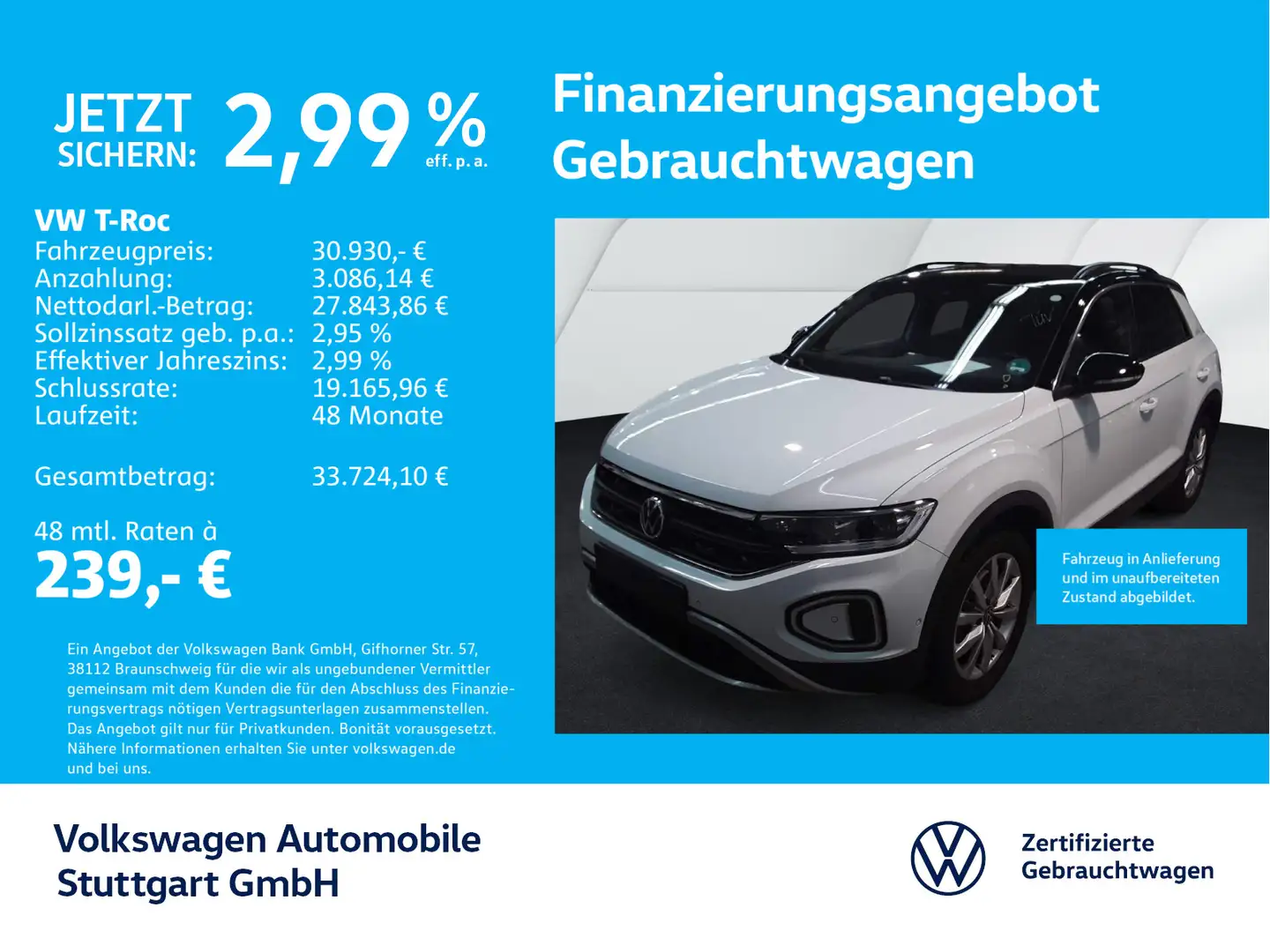 Volkswagen T-Roc GOAL 2.0 TDI DSG Navi AHK Kamera Weiß - 1