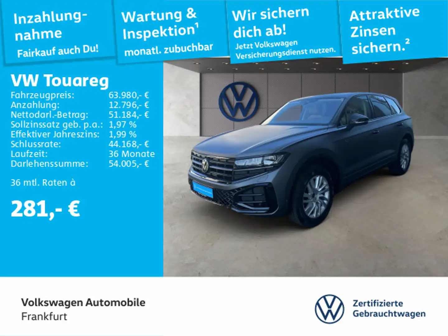 Volkswagen Touareg 3.0 TDI tiptronic 4Motion R-Line Navi IQ Grau - 1