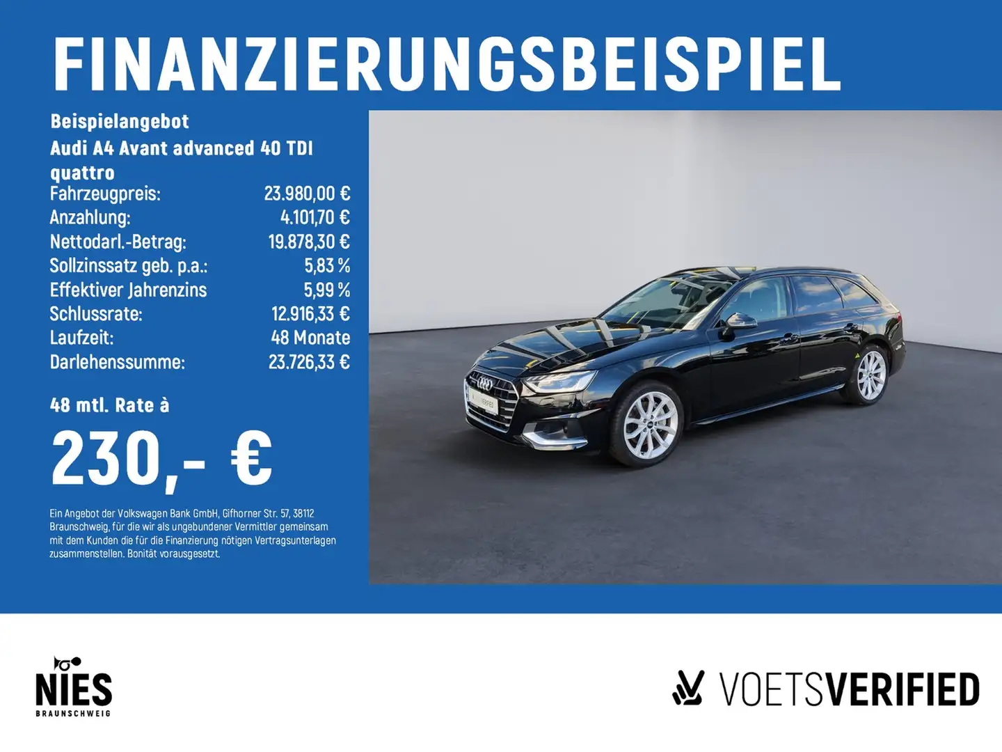 Audi A4 Avant advanced 40 TDI quattro MATRIX-LED+AHK+SHZ Noir - 2