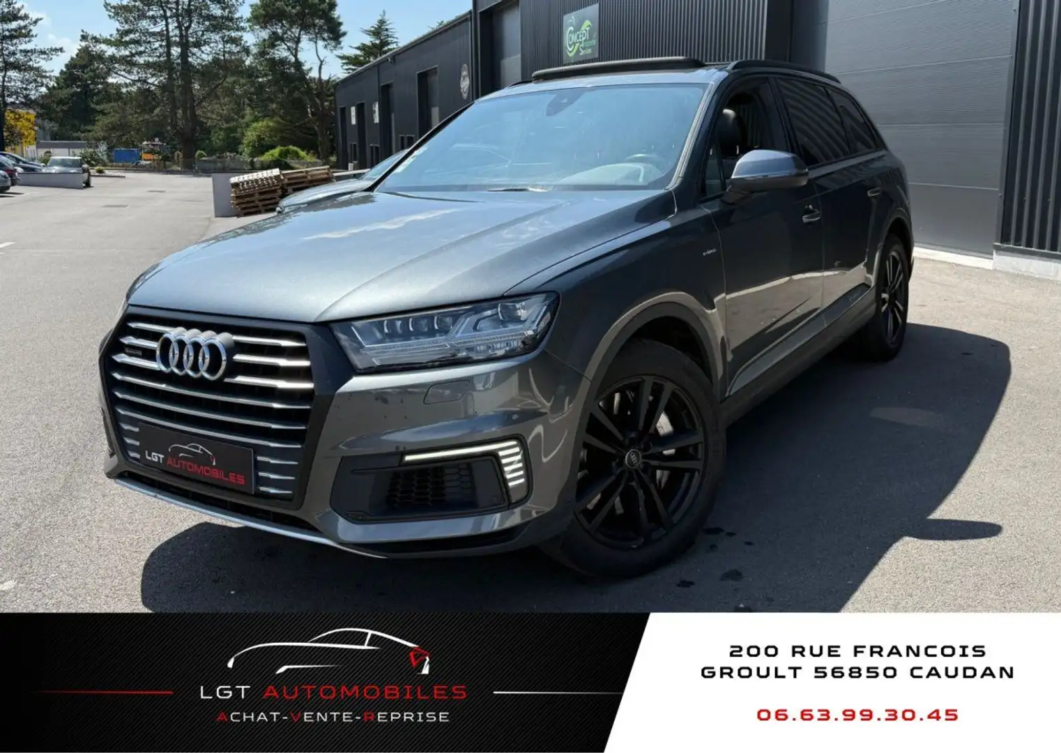 Audi Q7 V6 TDI 373ch e-tron Avus quattro Tiptronic Gris - 1