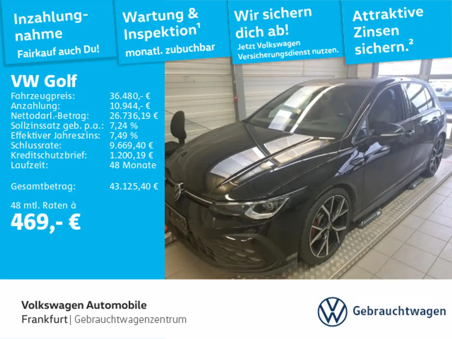 Volkswagen Golf VIII GTD 2.0 TDI DSG Blackstyle Pano Vollle Schwarz - 1