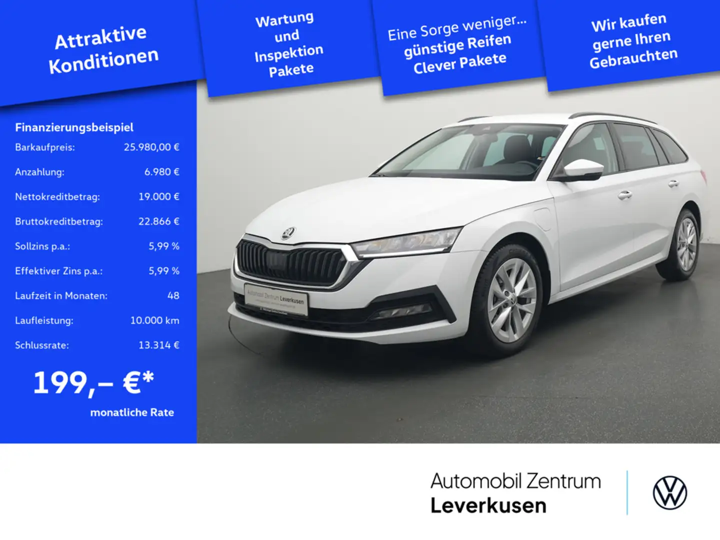 Skoda Octavia Combi iV Ambition DSG NAVI VIRT KEYLE Weiß - 1