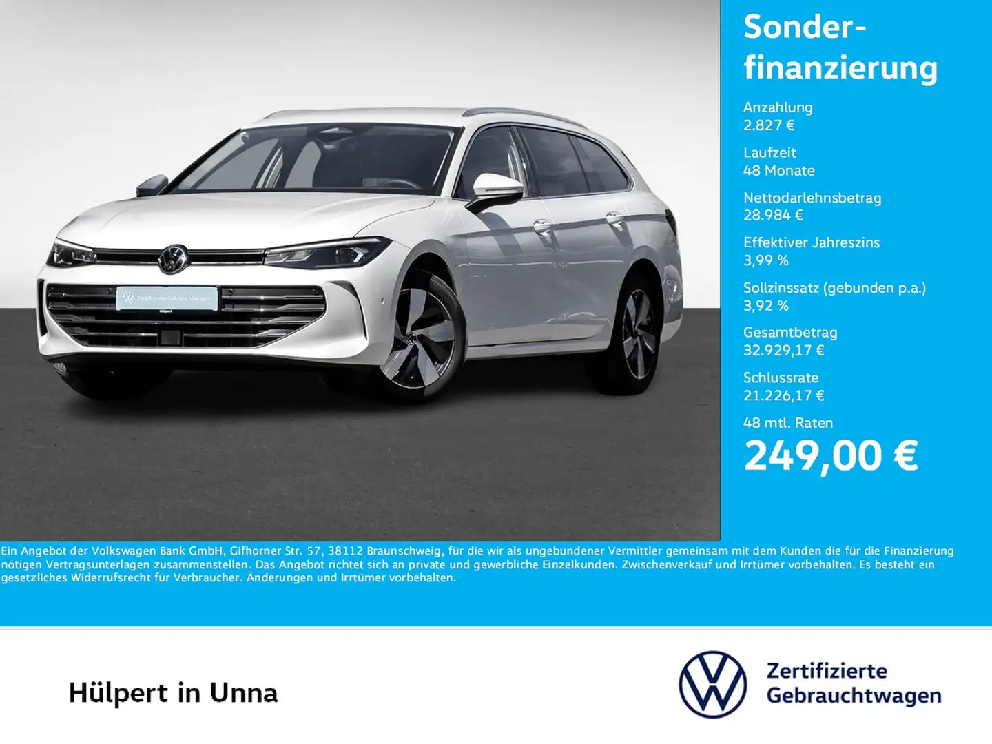 Volkswagen Passat Variant 1.5 eTSI BUSINESS NEUESMODELL AHK Белый - 1