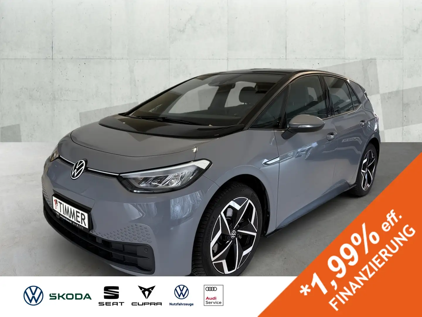 Volkswagen ID.3 PURE PERF. 55 kWh +LED +CARPLAY +19" +NAVI +DAB+ Grau - 1