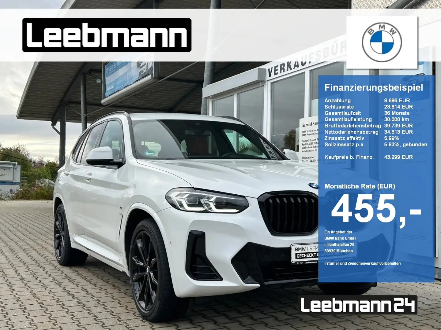 BMW X3 xDrive20d M-Sport Ind.MerinoLeder 2.J.GARANTIE Blanc - 1