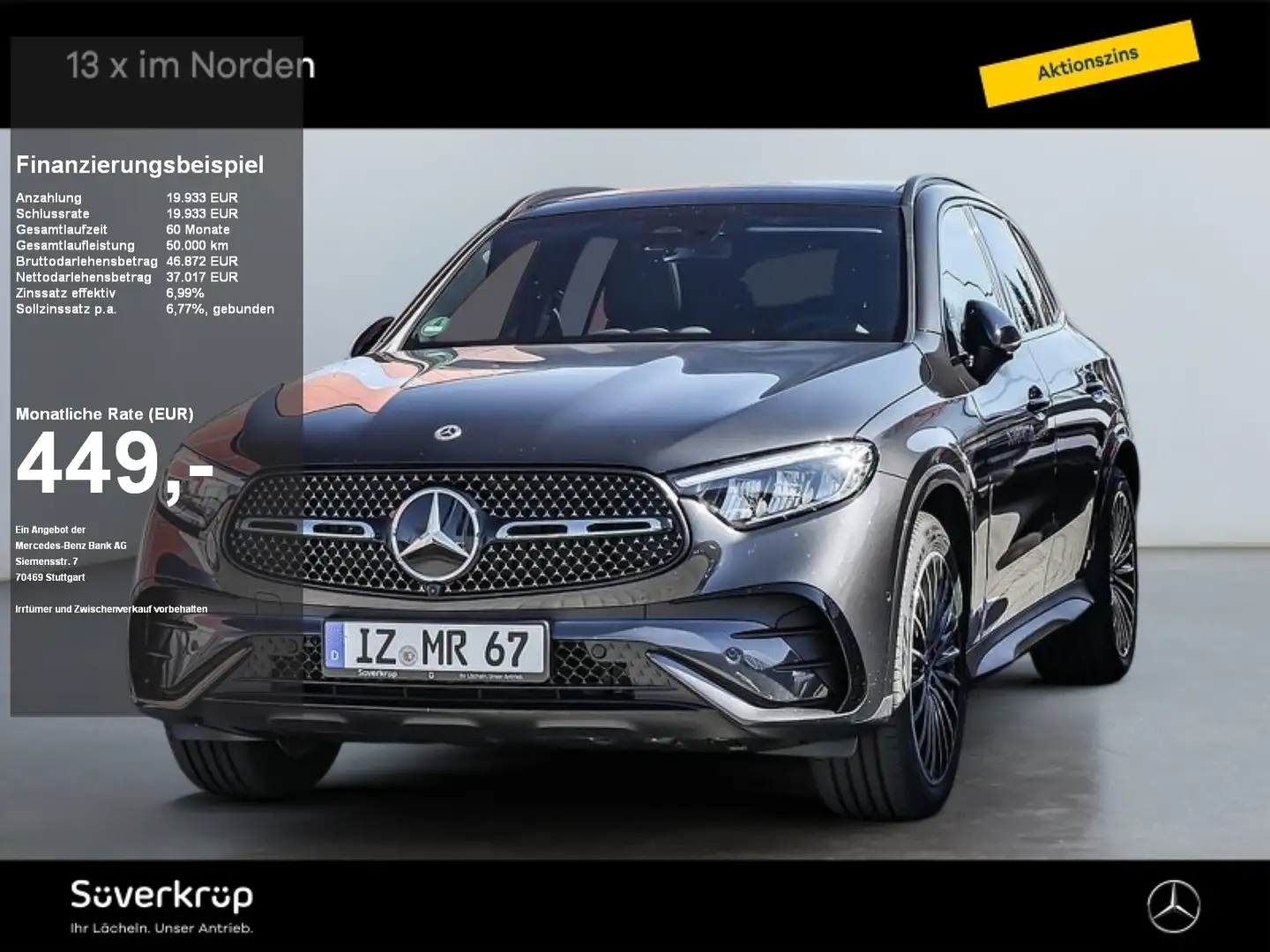Mercedes-Benz GLC 200 d 4M AMG NIGHT SPUR PANO AHK DISTR 360 Grau - 1