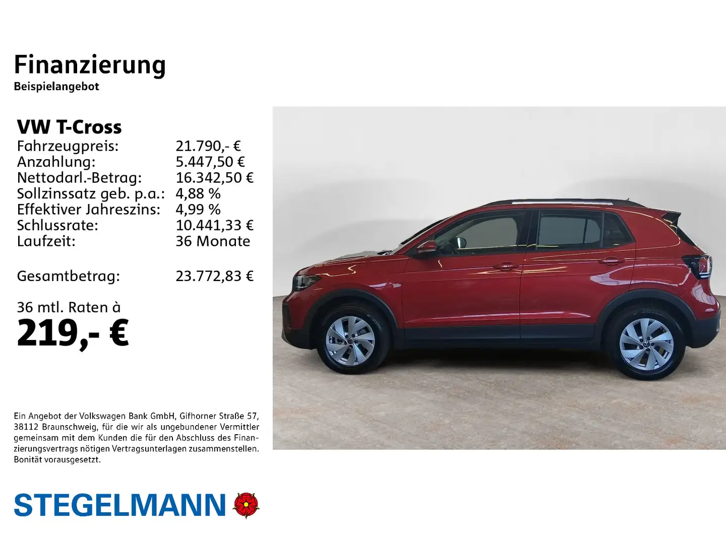 Volkswagen T-Cross 1.0 TSI Facelift Life *AHK*LED*Navi*+3J. Rot - 2