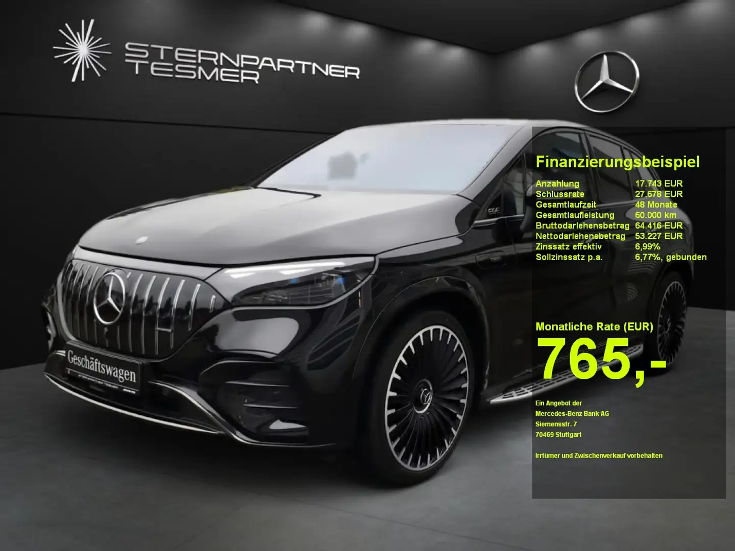 Mercedes-Benz EQE SUV EQE 43 4MATIC SUV AHK#Pano#Hyper#Multiko#360#EDW Schwarz - 1